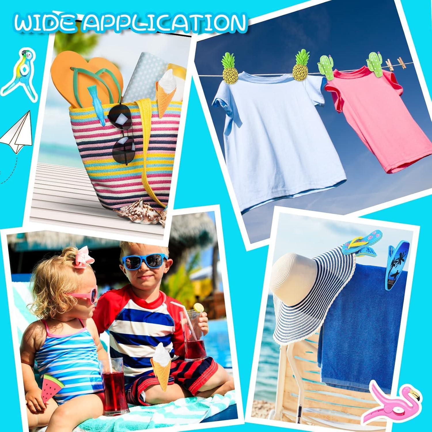 Pinzas para Toallas de Playa Aoozleny 4 Pcs Plástico PP