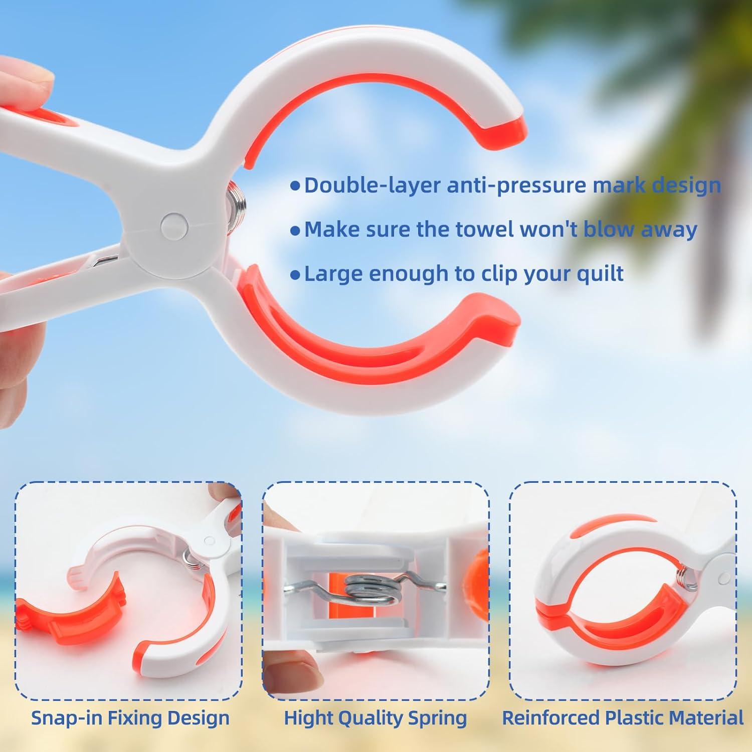 Pinzas para Toallas de Playa FUYAHA - Paquete de 8 Unidades