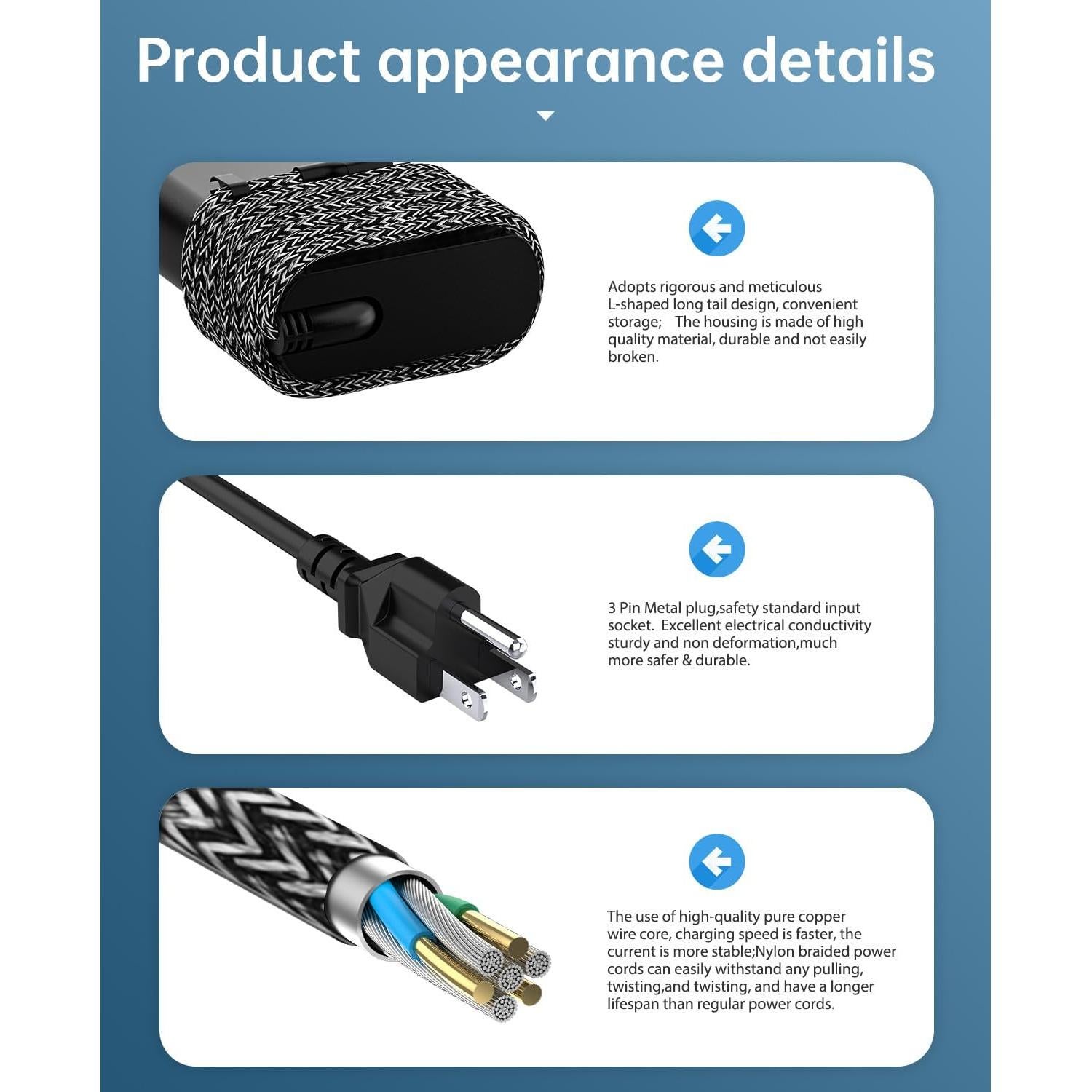 Cargador de Laptop HP 65W Punta Azul ProBook EliteBook