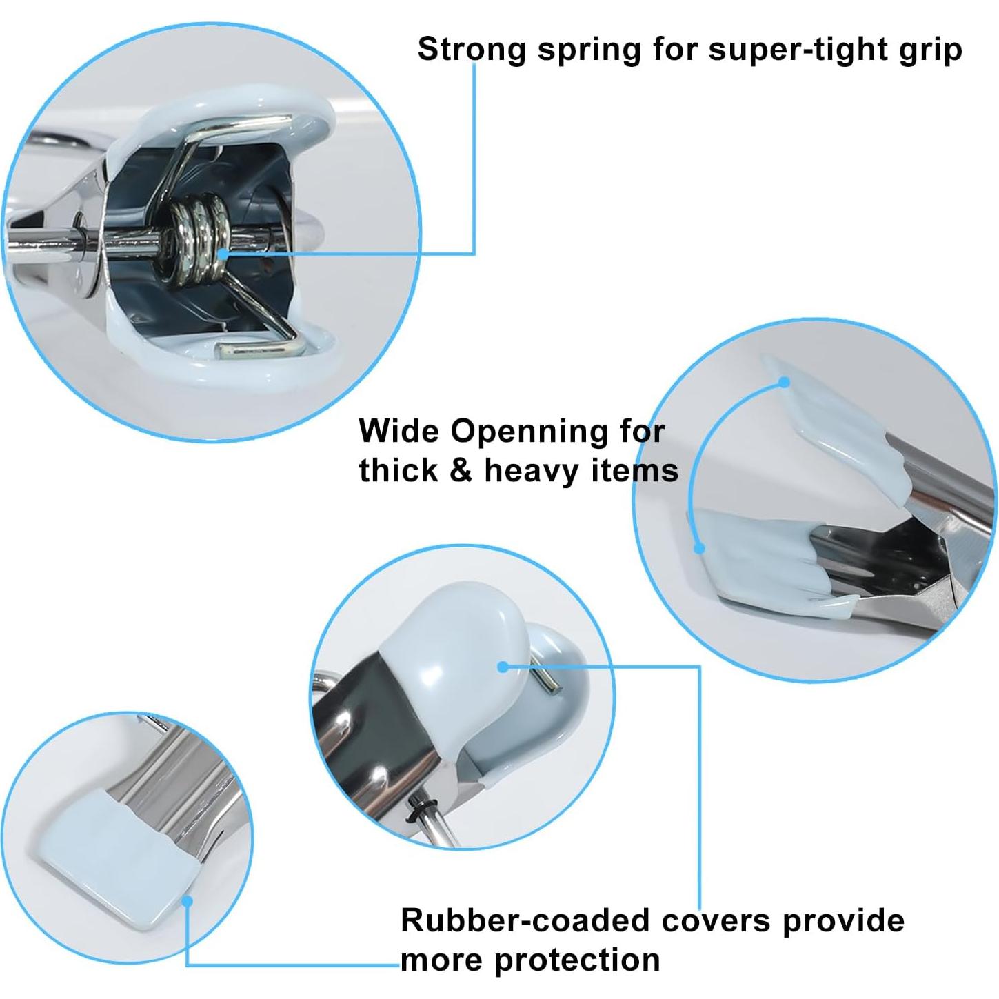 Pinzas de Doble Cabeza Lyhhrd 30 Pcs Azul Ahorra Espacio