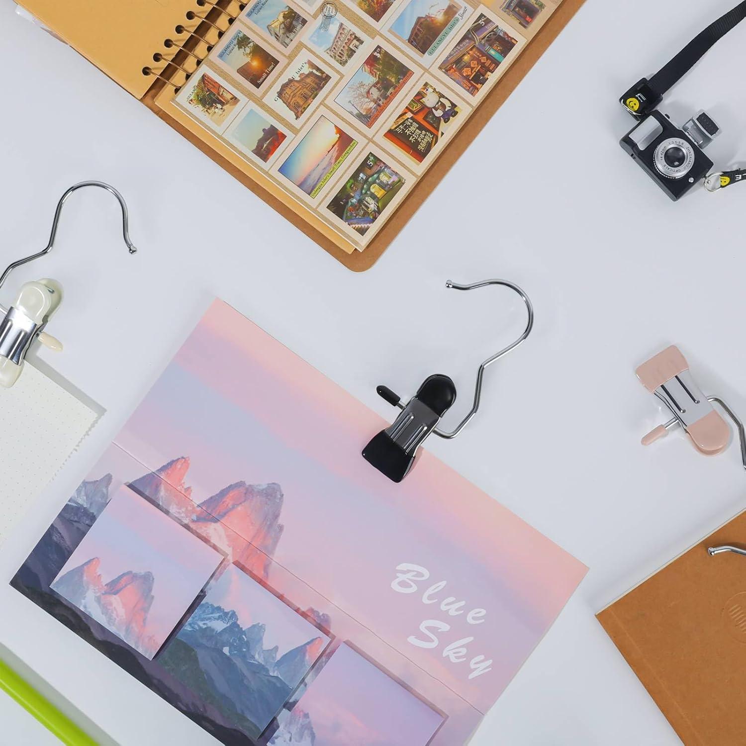 Pinzas de Doble Cabeza Lyhhrd 30 Pcs Azul Ahorra Espacio