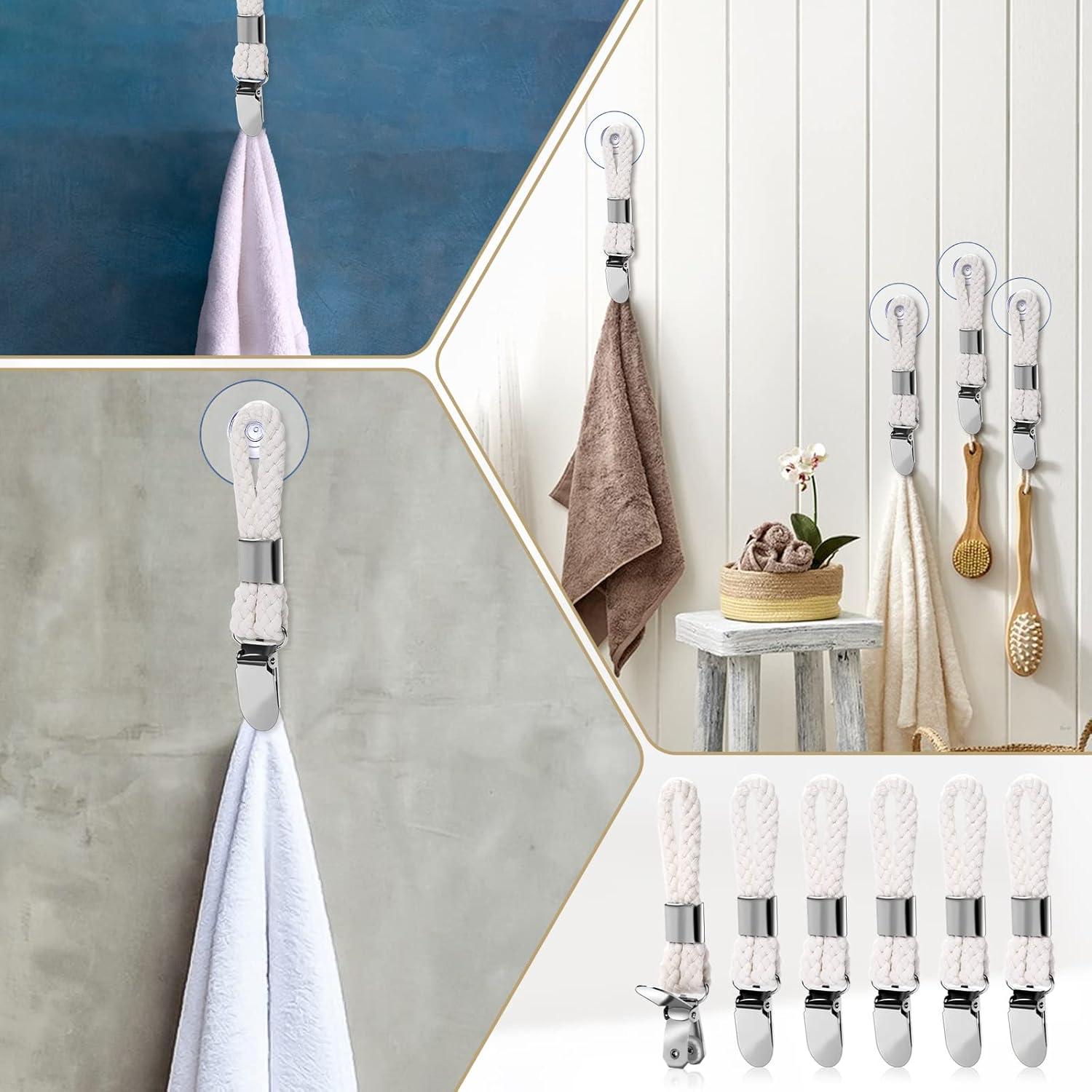 6 Clips de Toalla Sliverdew de Algodón y Metal para Cocina
