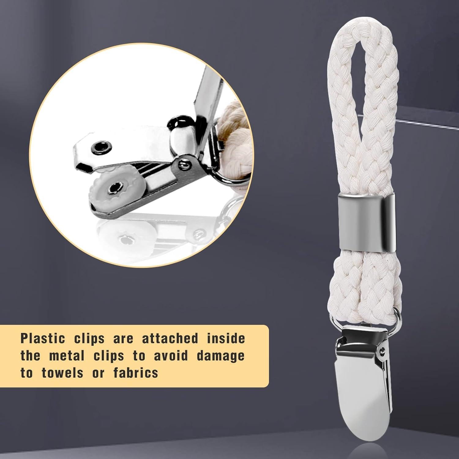 6 Clips de Toalla Sliverdew de Algodón y Metal para Cocina