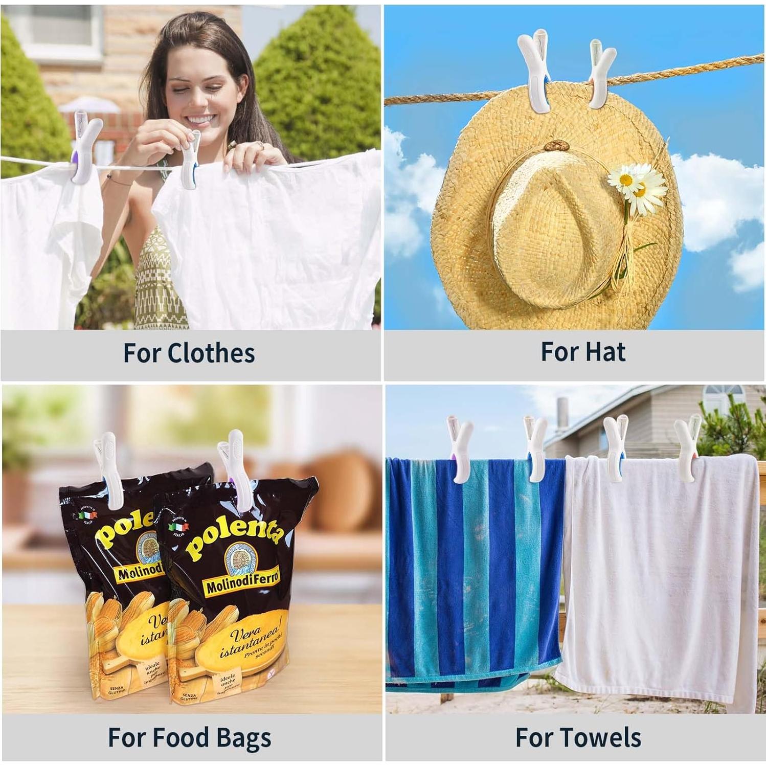 Paquete de 12 Clips para Toallas de Playa KEYBOO - Extra Grandes