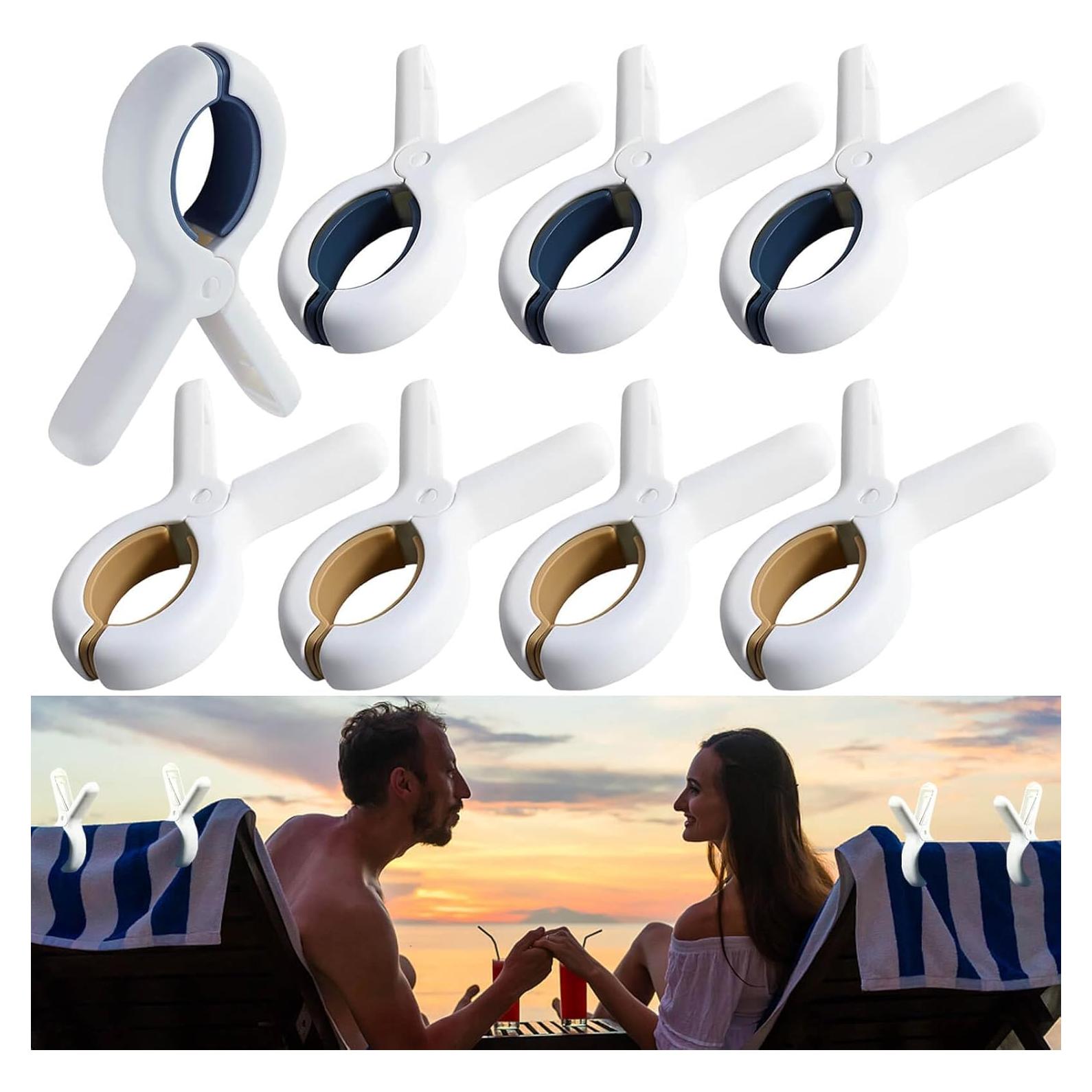Pinzas para Toallas de Playa CUNGLIN 8 Piezas Antideslizantes