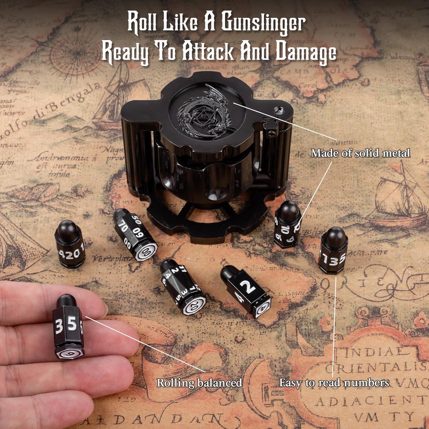 Juego de Dados Poliedricos de Metal Aloftopz - Estilo Cyberpunk