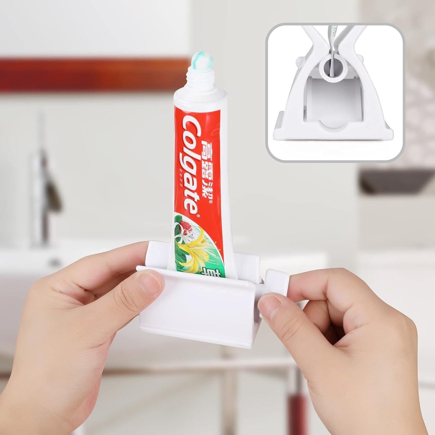 Soporte dispensador de pasta de dientes LONGFITE, 2 unidades