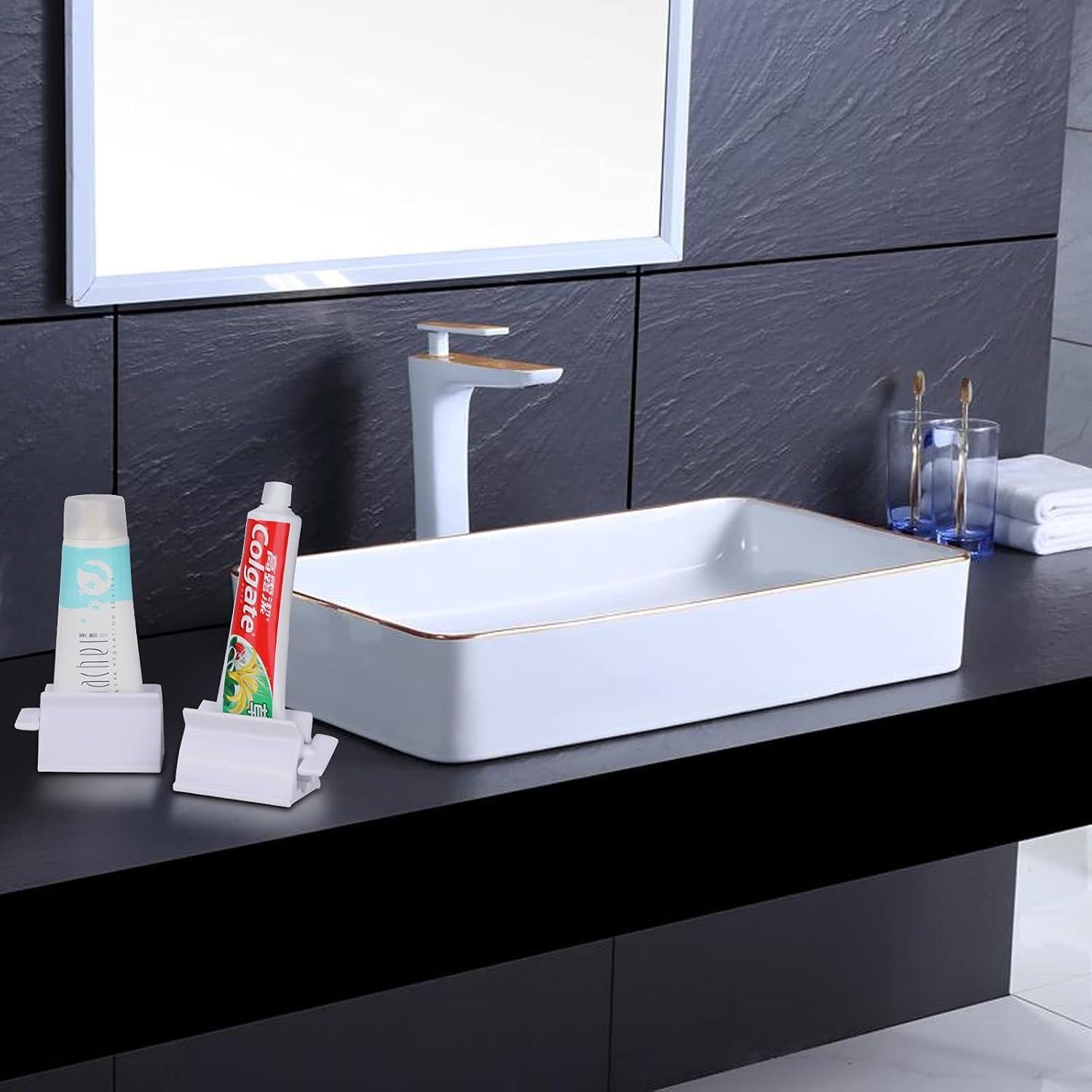 Soporte dispensador de pasta de dientes LONGFITE, 2 unidades