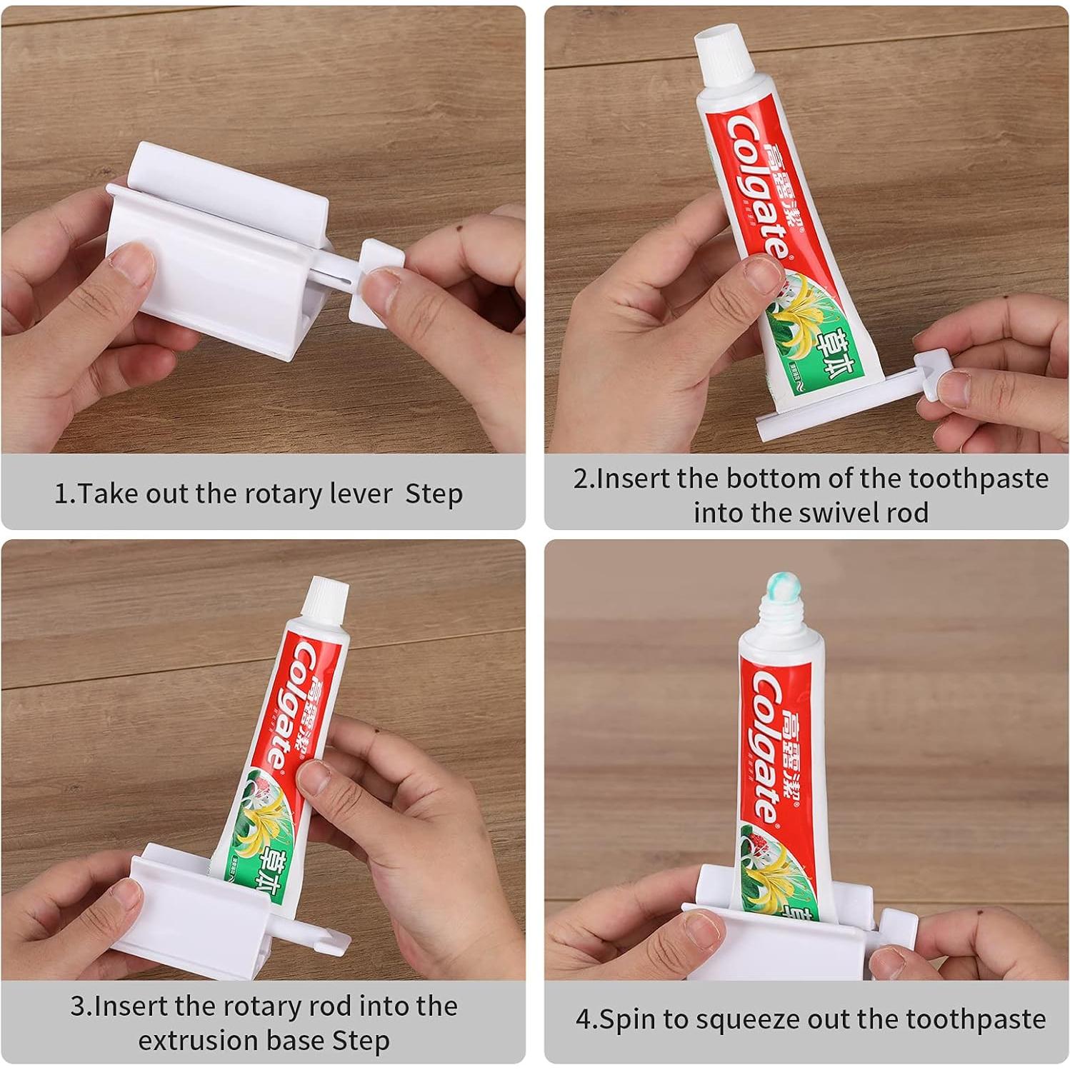 Soporte dispensador de pasta de dientes LONGFITE, 2 unidades