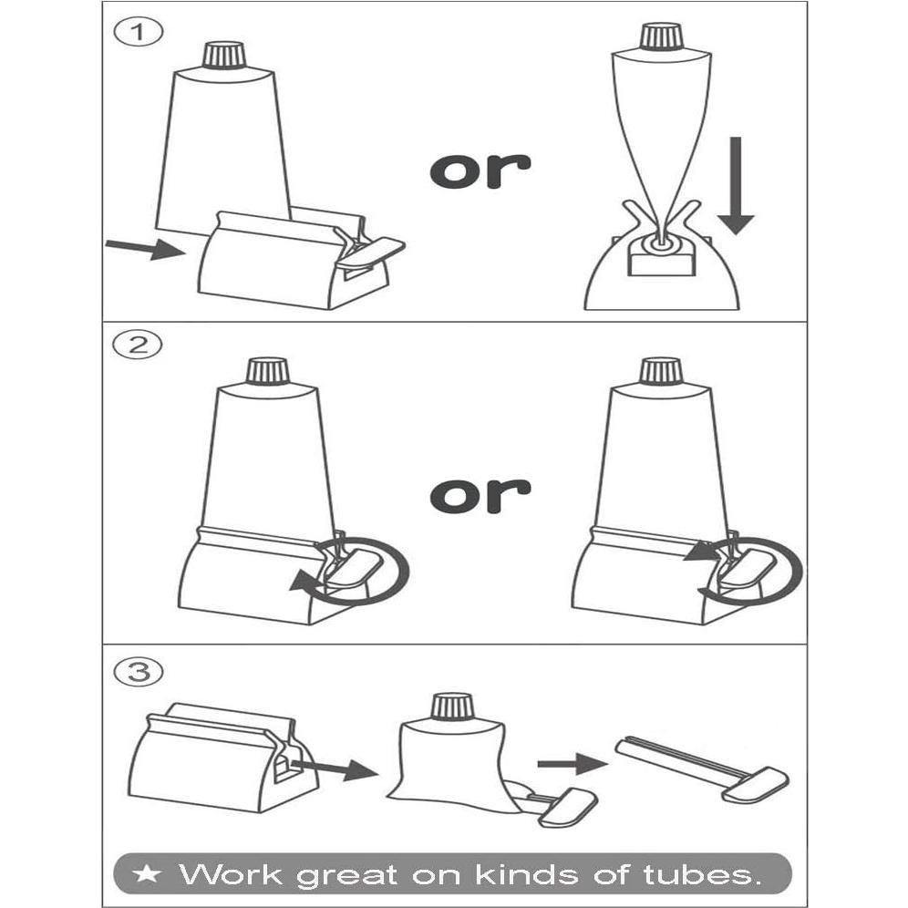 Exprimidor de Tubos de Pasta de Dientes XYKEEY - Juego de 2 Soportes de Metal