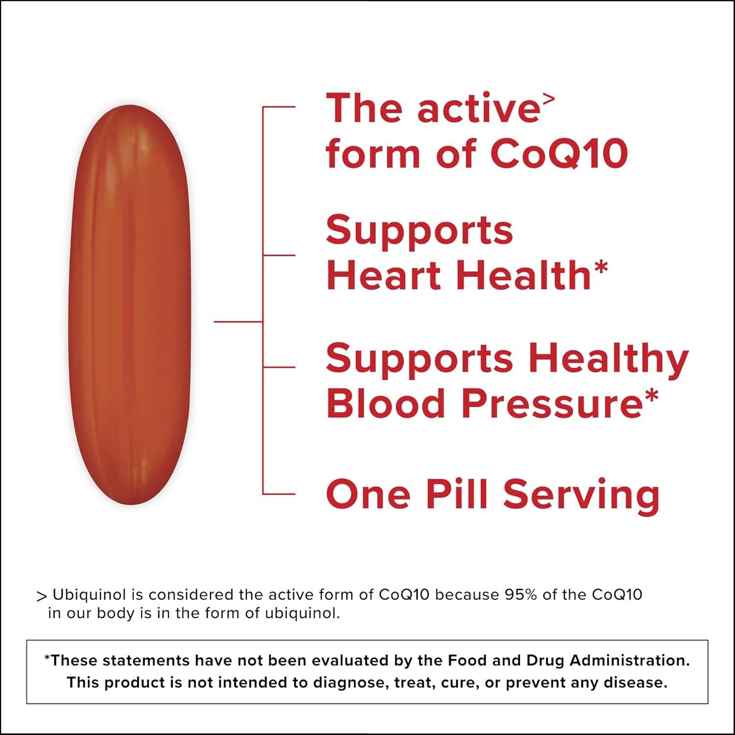 Qunol Ubiquinol CoQ10 200mg 60 Softgels Antioxidante Salud Corazón