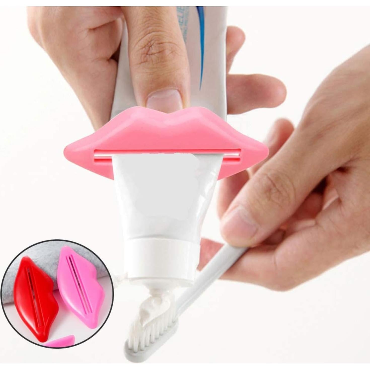 Exprimidores de Pasta de Dientes Saugad Labios 4 Piezas Rosa Rojo