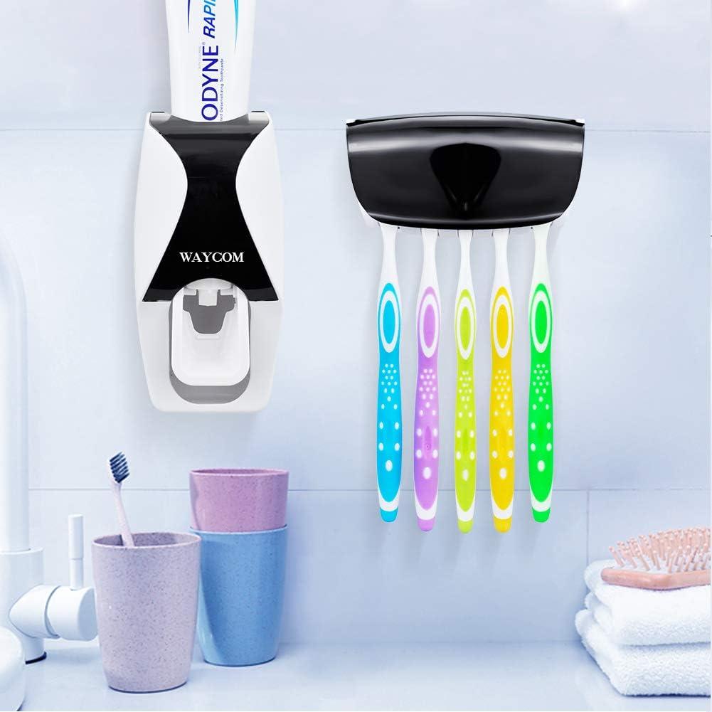 Dispensador de Pasta de Dientes Automático Waycom Negro con Soporte