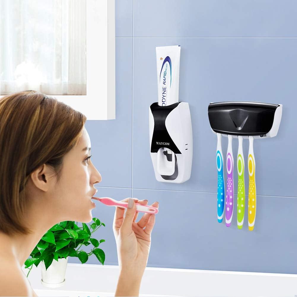 Dispensador de Pasta de Dientes Automático Waycom Negro con Soporte