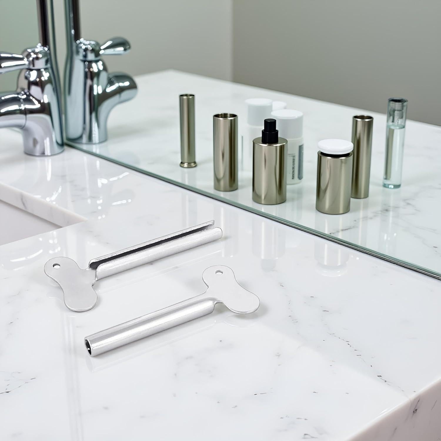 Set 2 Llaves Exprimidoras de Tubo Zhuluck Metal Plateado