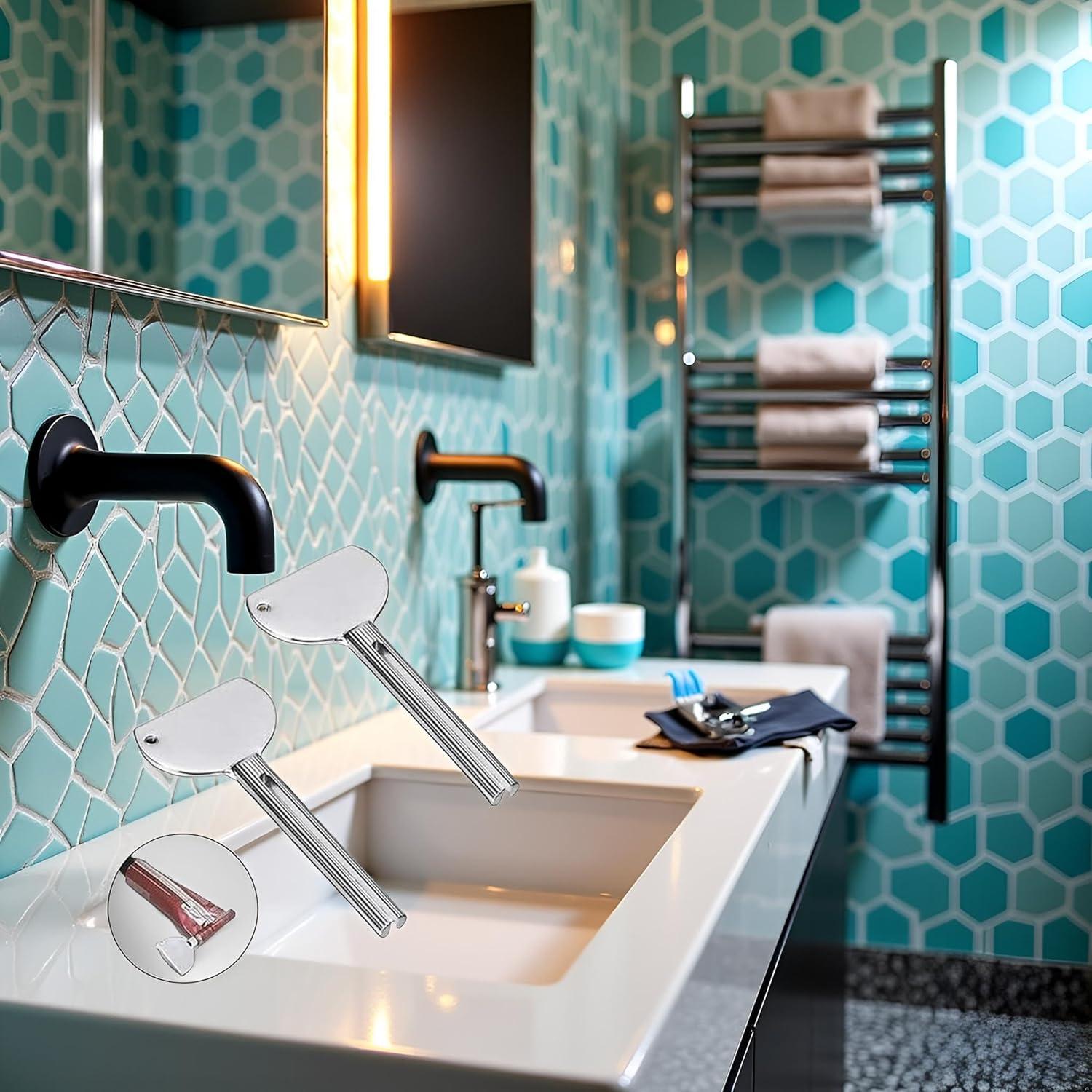 2 Llaves Exprimidor de Tubo Xinjincang Acero Inoxidable Ergonómico