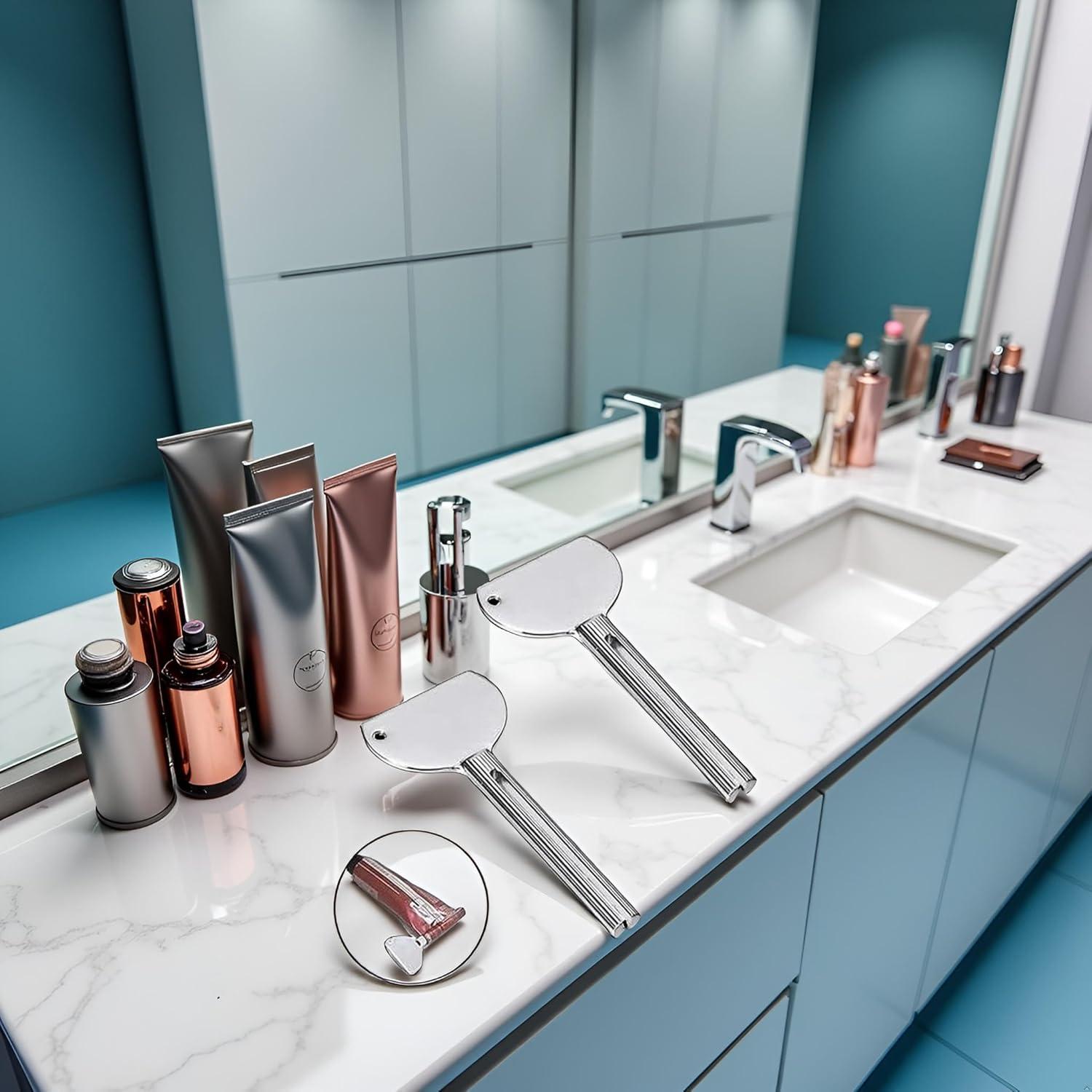 2 Llaves Exprimidor de Tubo Xinjincang Acero Inoxidable Ergonómico