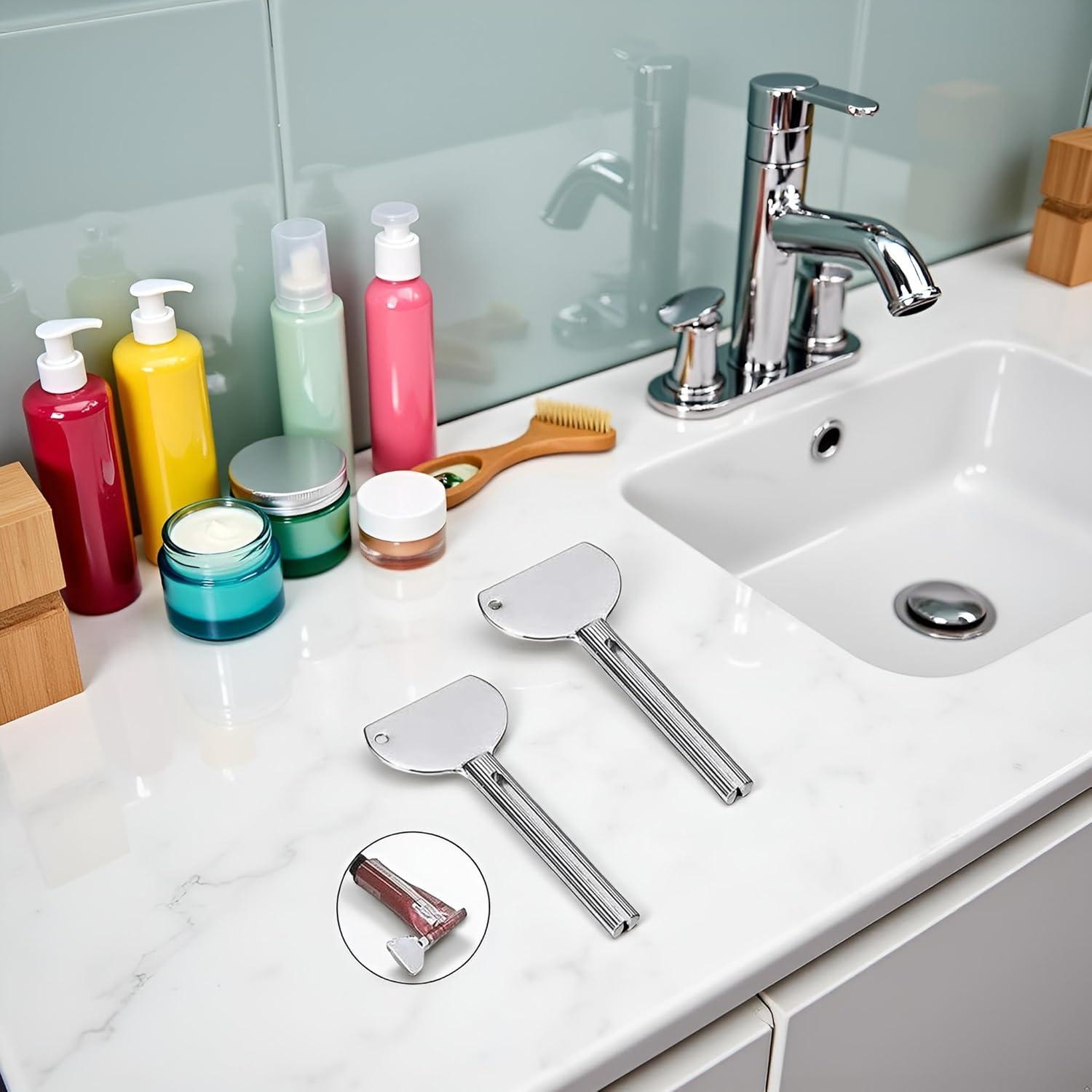 2 Llaves Exprimidor de Tubo Xinjincang Acero Inoxidable Ergonómico