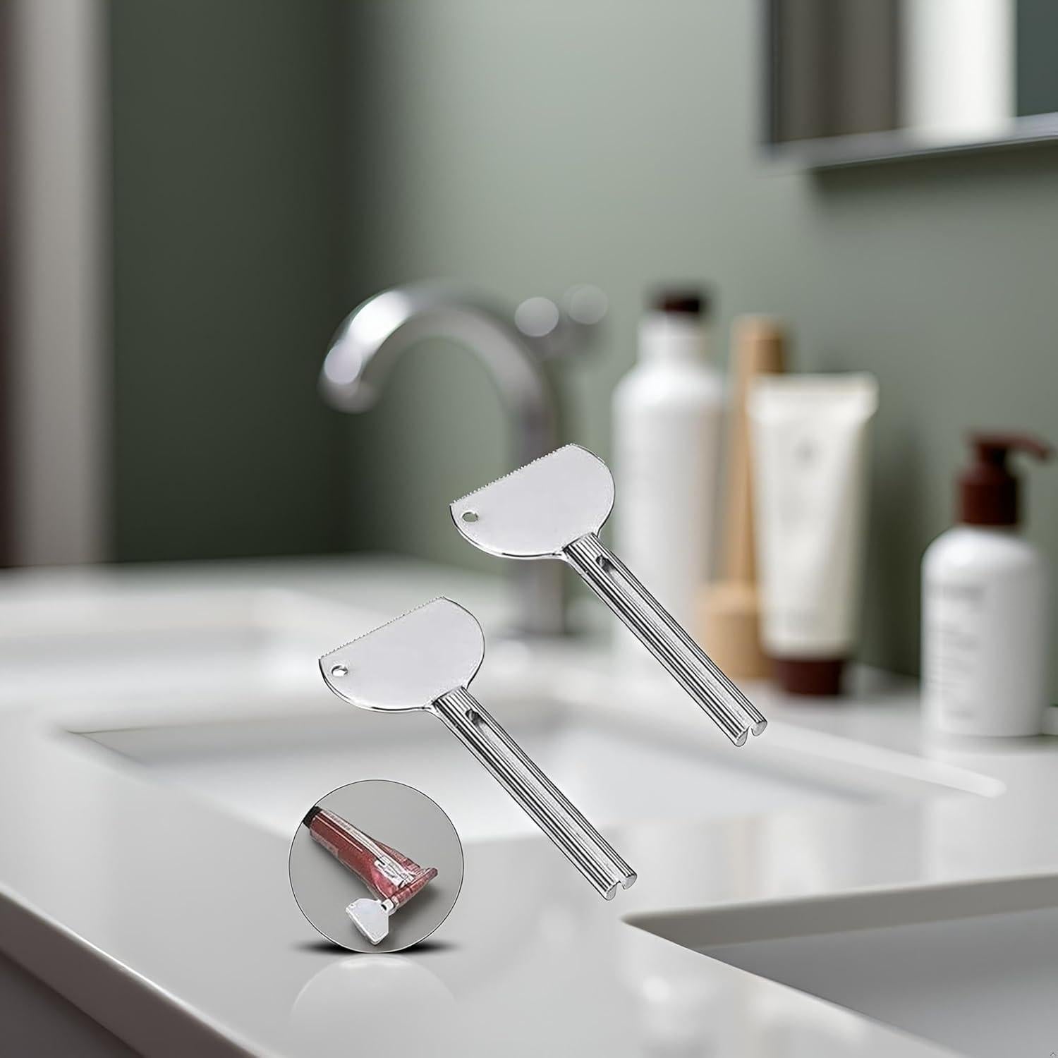 2 Llaves Exprimidor de Tubo Xinjincang Acero Inoxidable Ergonómico