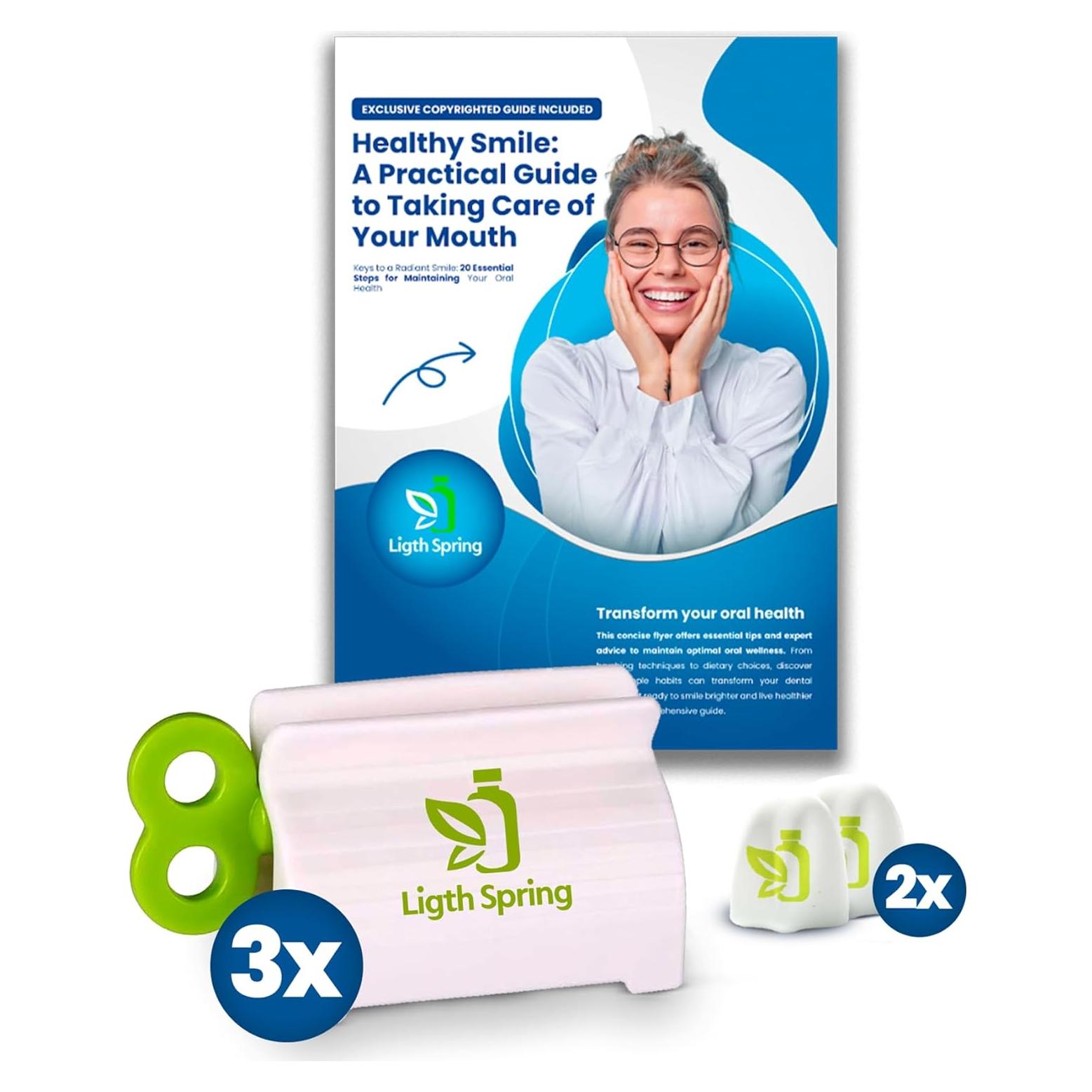 Set 3 Exprimidores de Pasta Dental Luz Primavera con Soporte