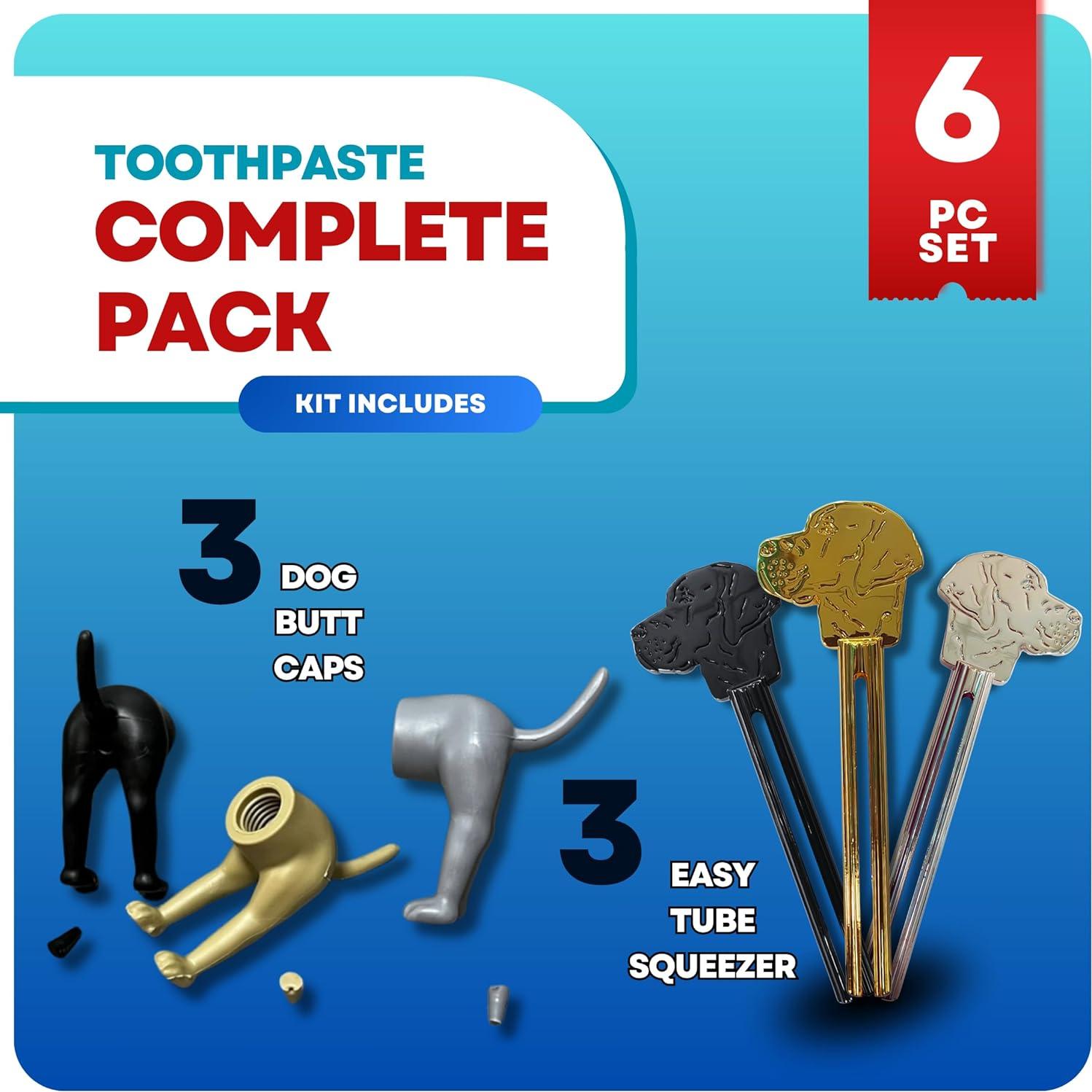 Set de 3 Tapas de Pasta de Dientes y Exprimidor Garzus