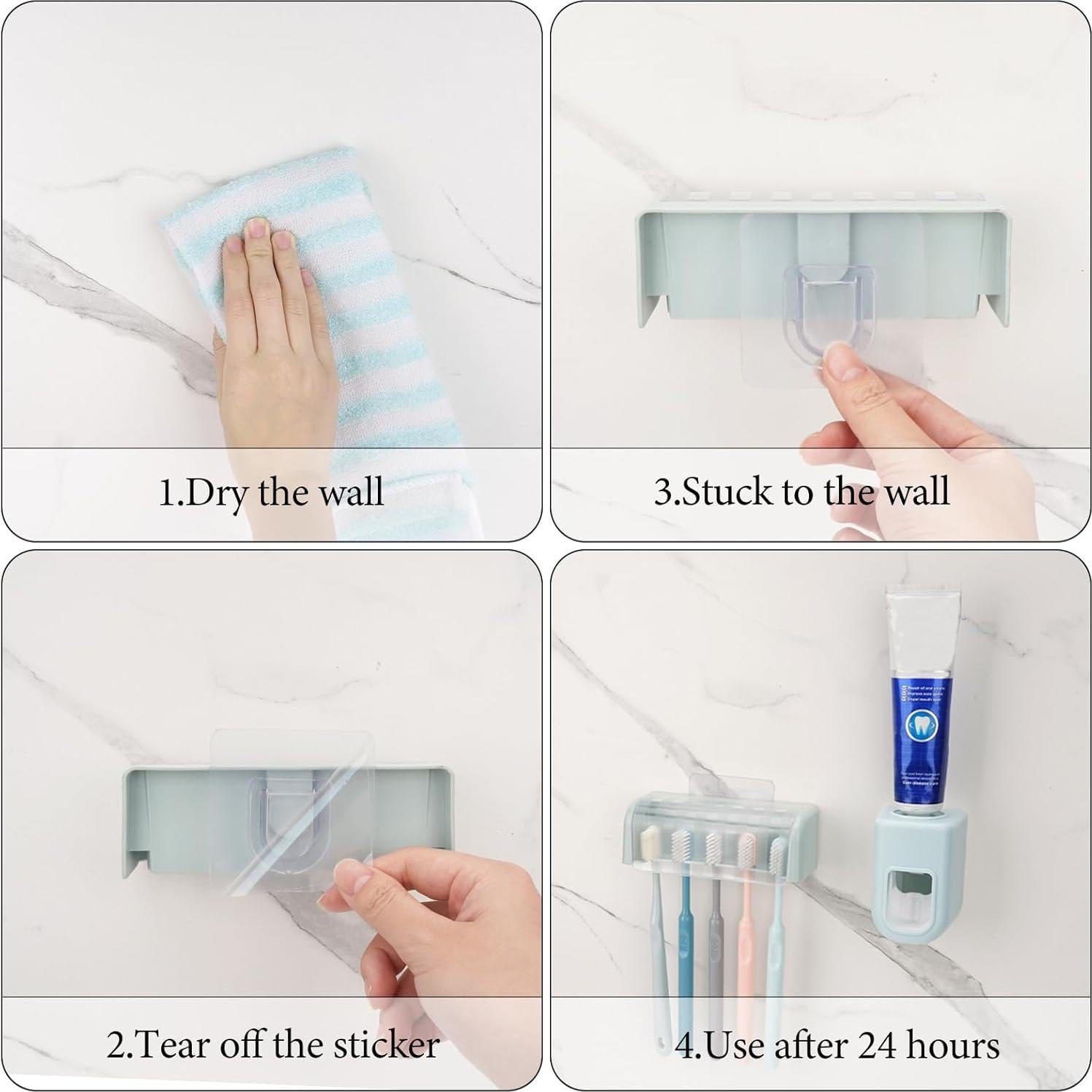 Soporte de Cepillos de Dientes LUEXBOX Montado en Pared Azul