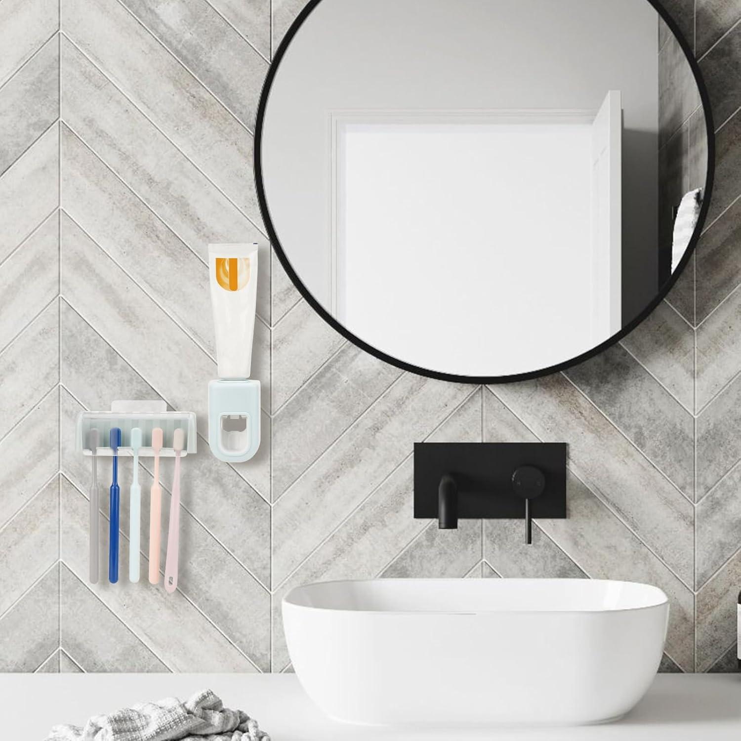 Soporte de Cepillos de Dientes LUEXBOX Montado en Pared Azul