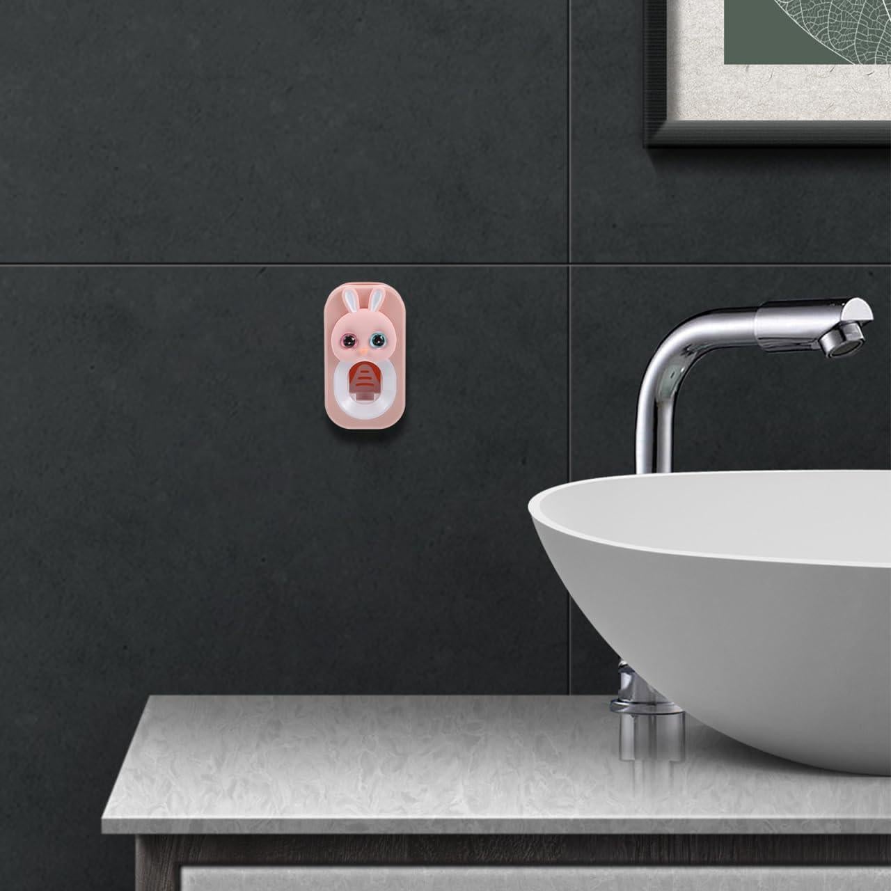 Dispensador de Pasta de Dientes Healeved Rosa Montado en Pared