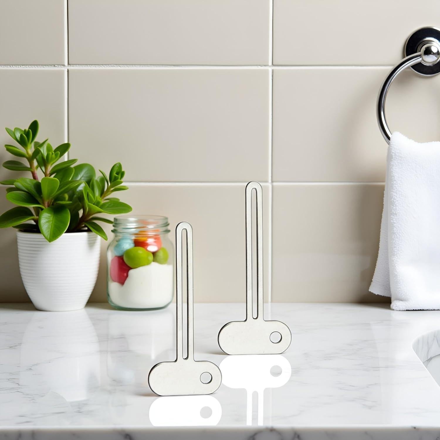 Exprimidor de Tubo en Forma de Llave Plateado Pxiryanlow - 2 Piezas