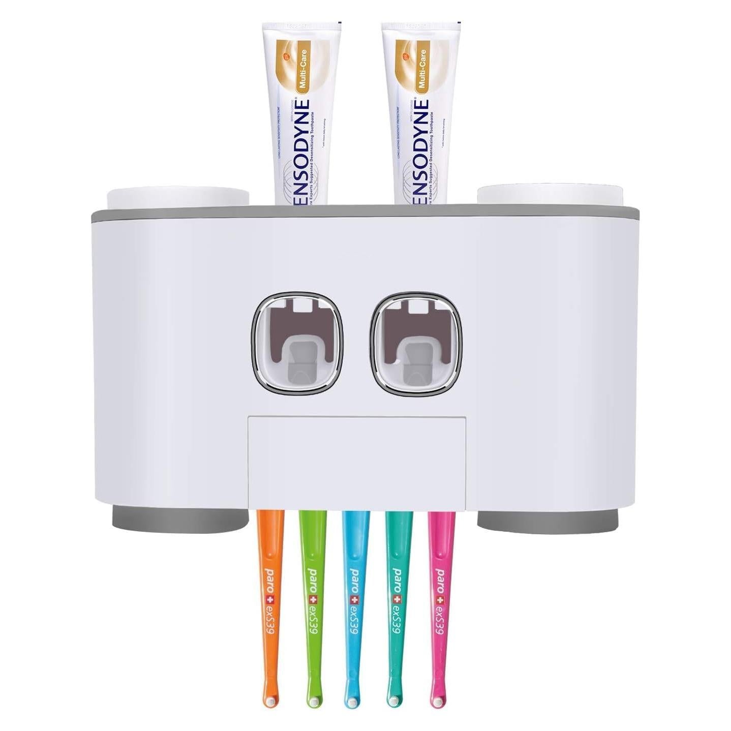 Soporte para Cepillos de Dientes Leseyaton Gris y Blanco 5 Espacios