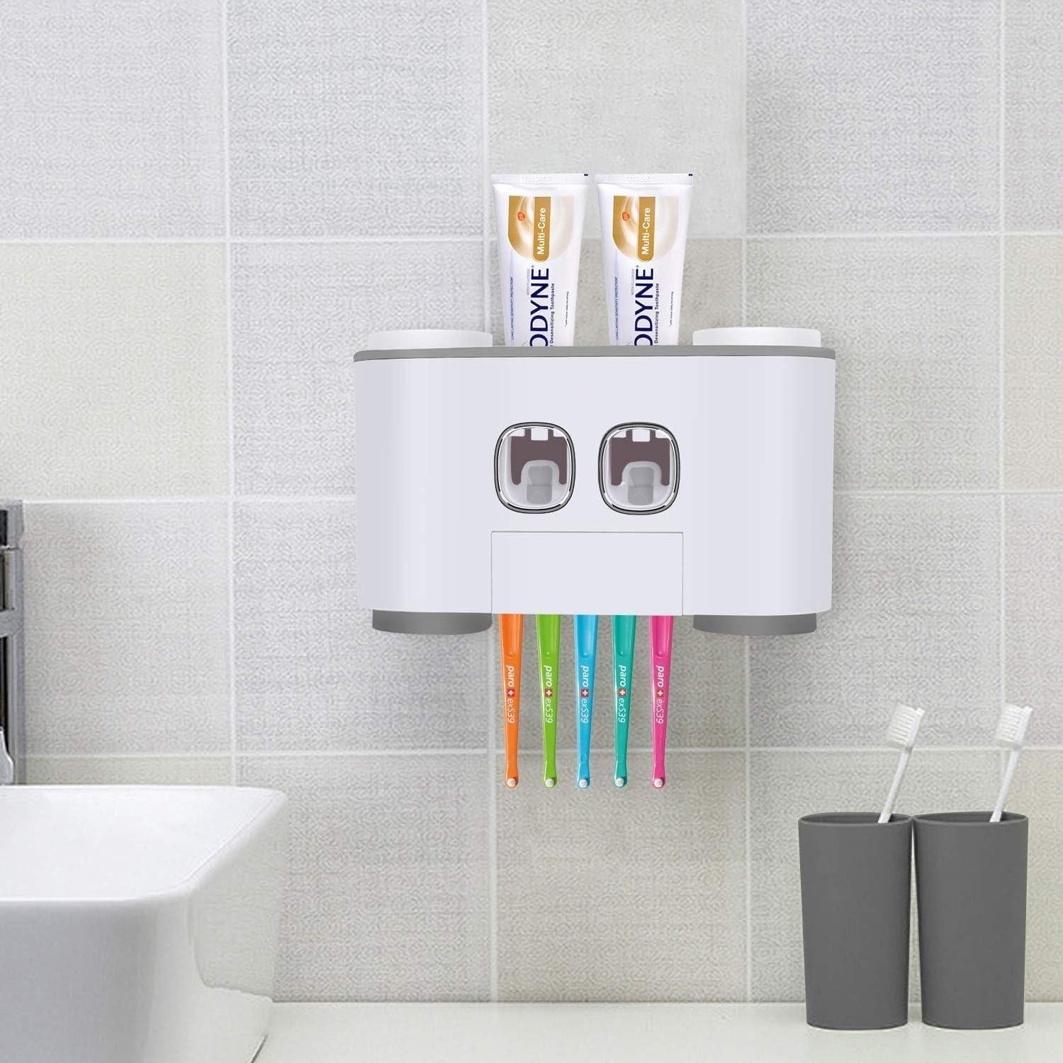 Soporte para Cepillos de Dientes Leseyaton Gris y Blanco 5 Espacios