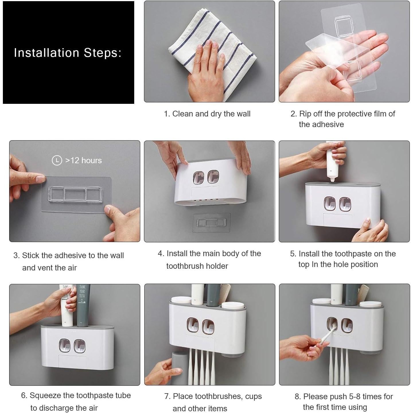 Soporte para Cepillos de Dientes Leseyaton Gris y Blanco 5 Espacios