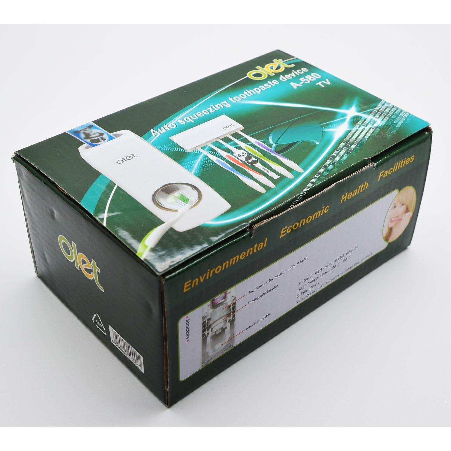 Dispensador Automático de Pasta de Dientes TOWOMO Blanco con Soporte