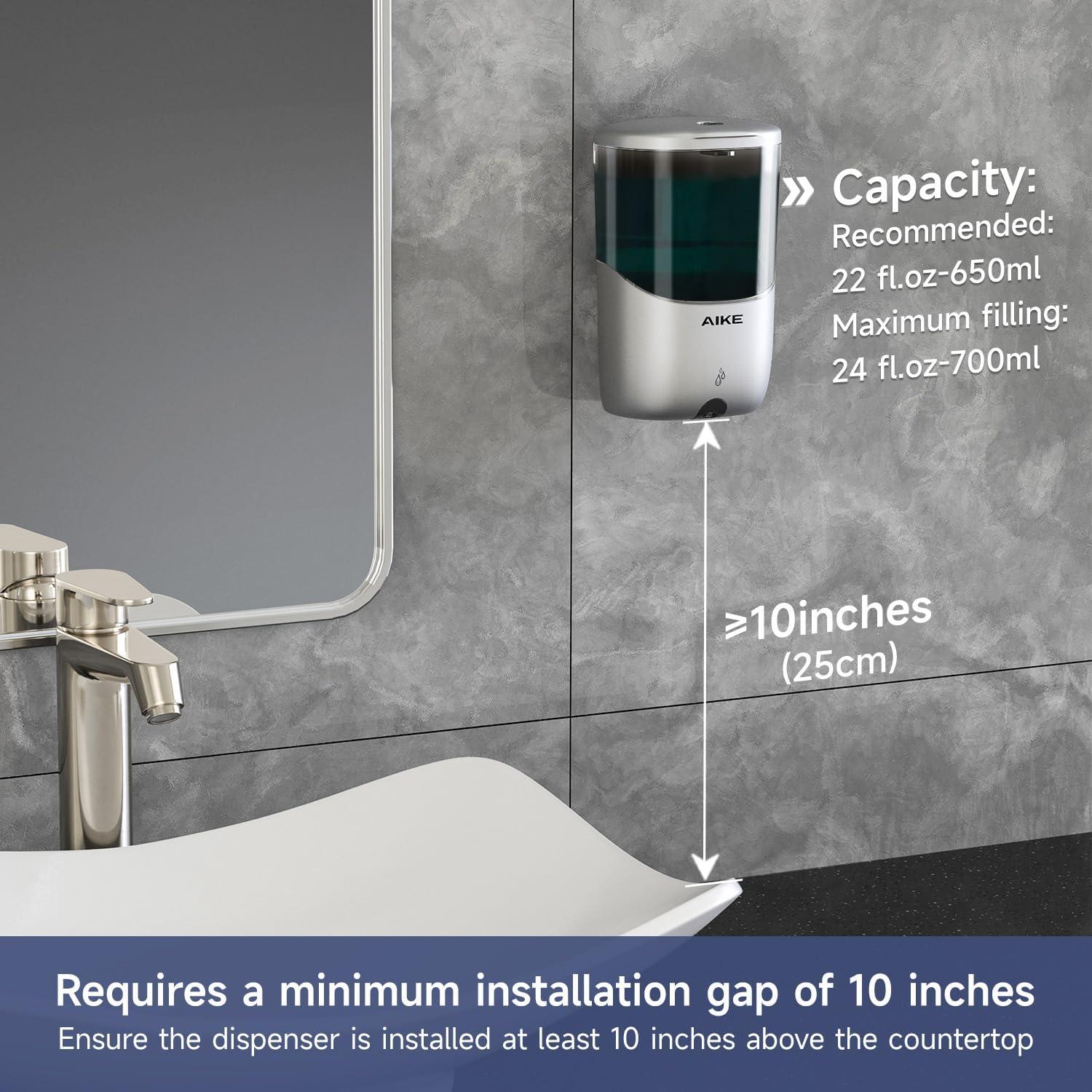 Dispensador Automático de Jabón AIKE AK1216 700ml Plata