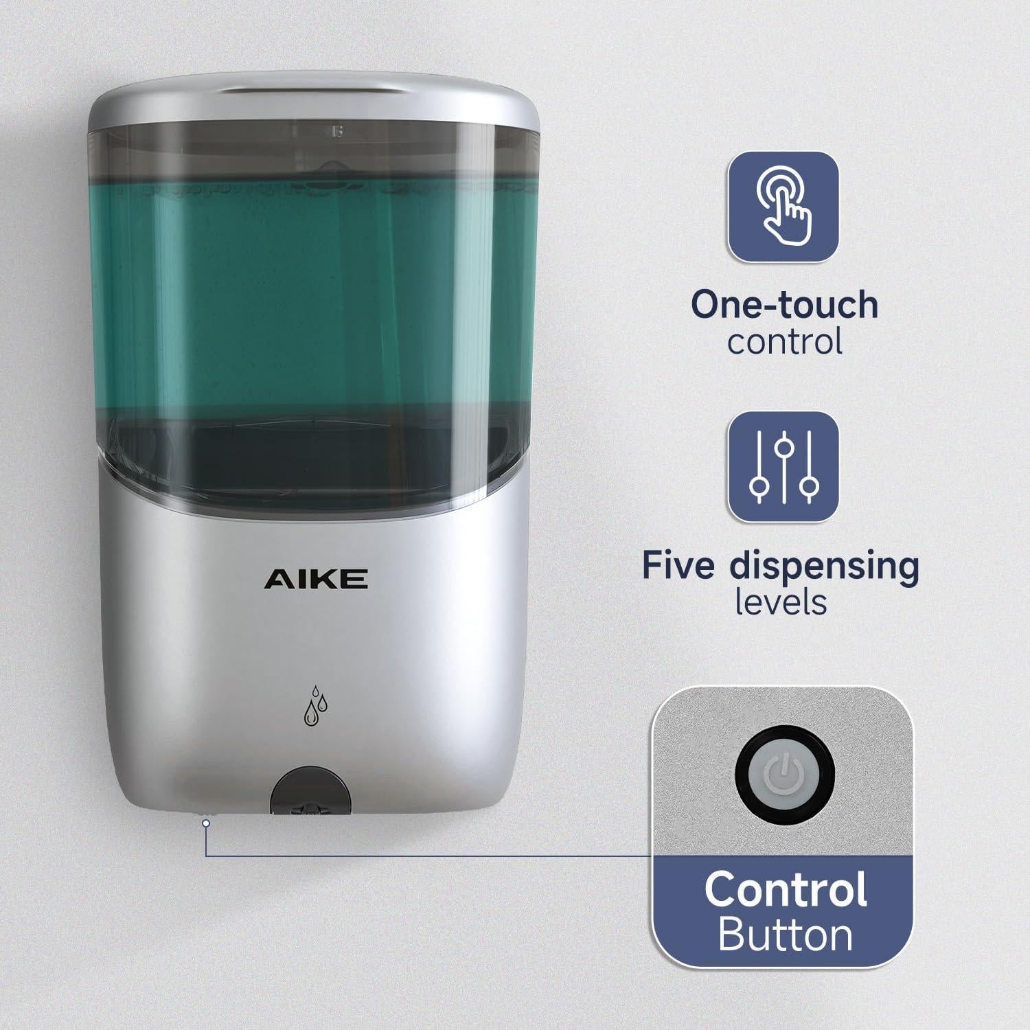 Dispensador Automático de Jabón AIKE AK1216 700ml Plata