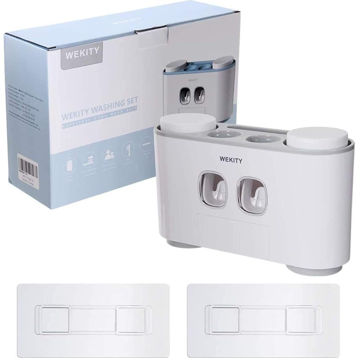 Soporte para Cepillos de Dientes WREWING Gris con Dispensador Automático