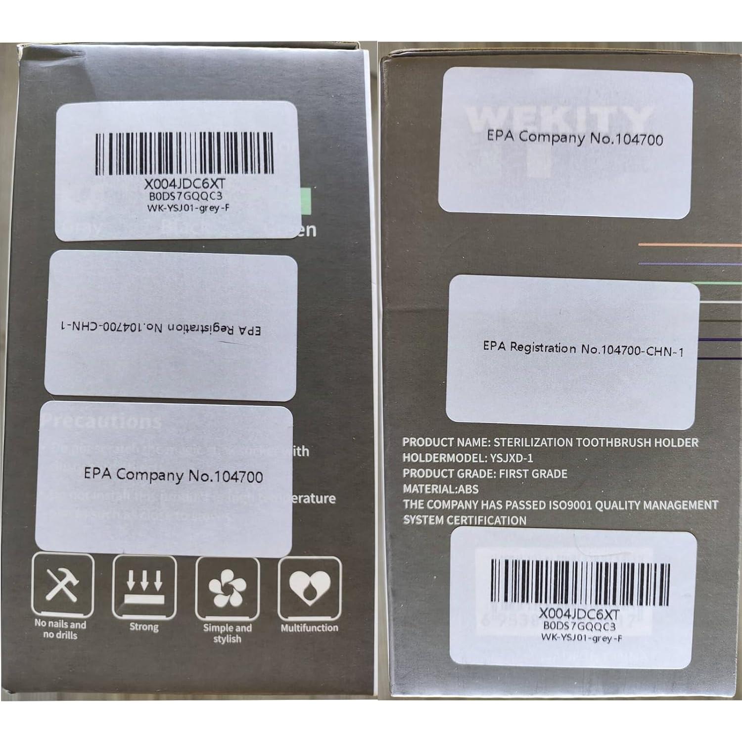 Soporte para Cepillos de Dientes Wekity Gris con Dispensador