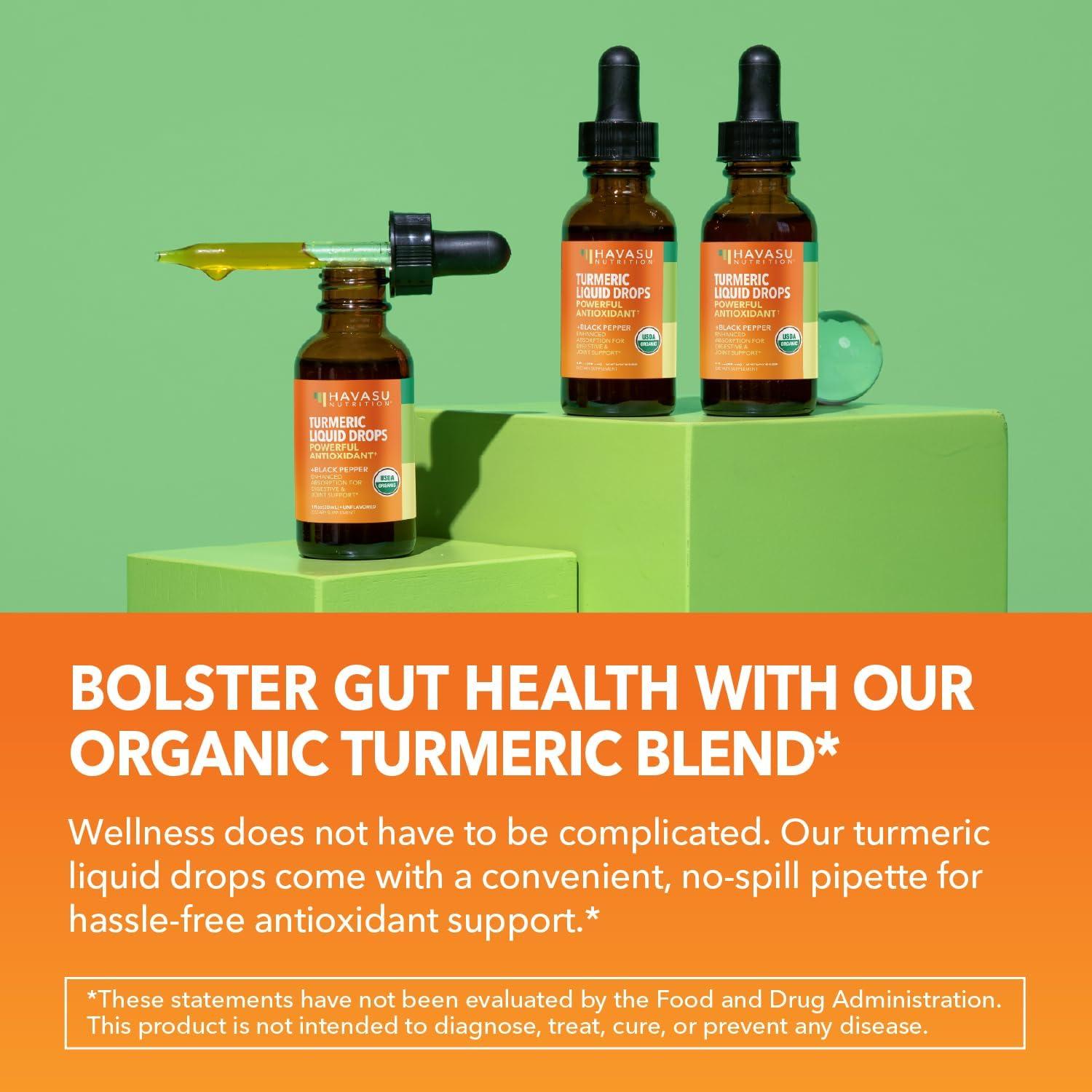 Suplemento Líquido de Cúrcuma Orgánica Havasu - 1000mg Curcumina