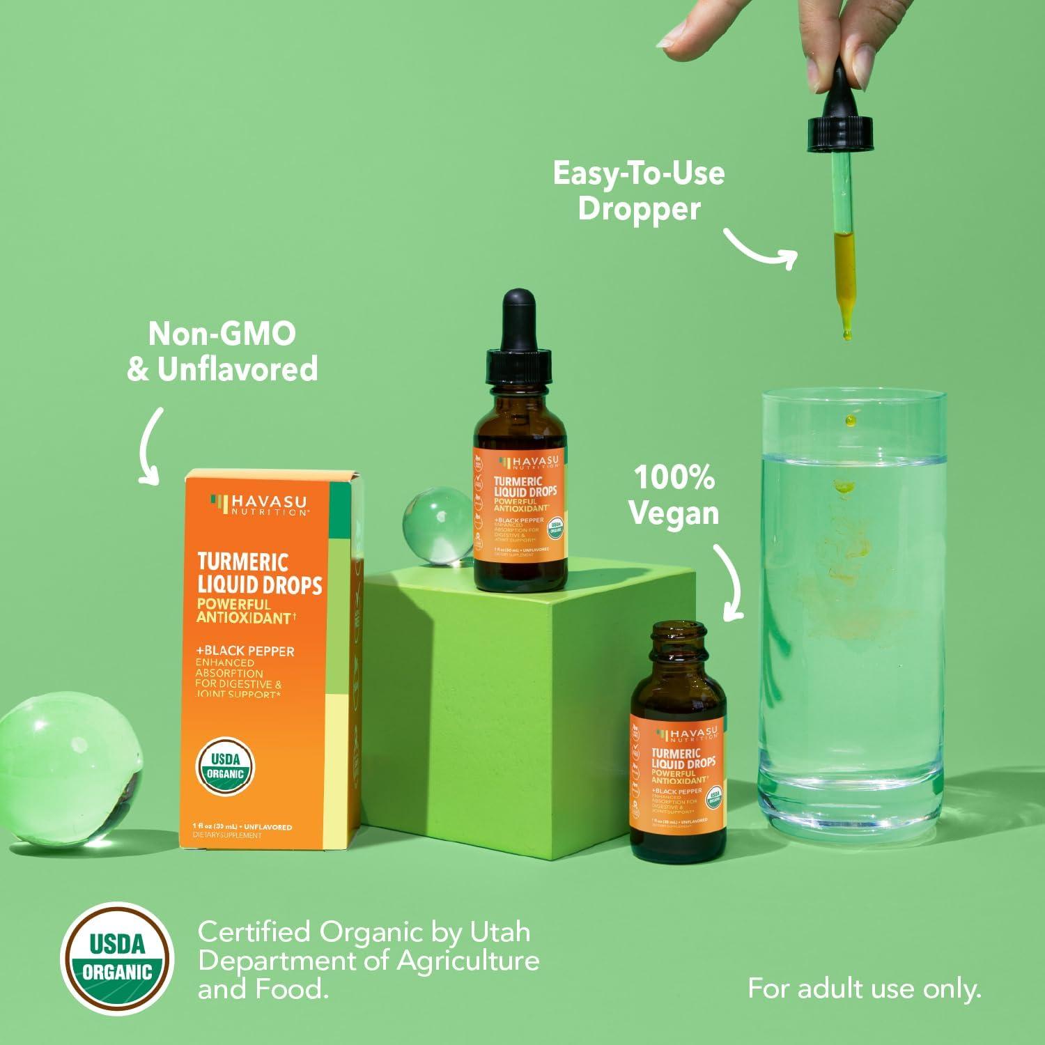 Suplemento Líquido de Cúrcuma Orgánica Havasu - 1000mg Curcumina