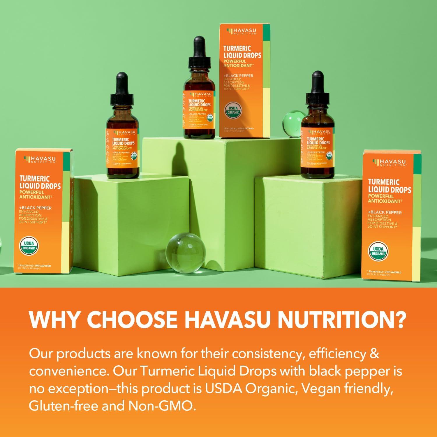 Suplemento Líquido de Cúrcuma Orgánica Havasu - 1000mg Curcumina