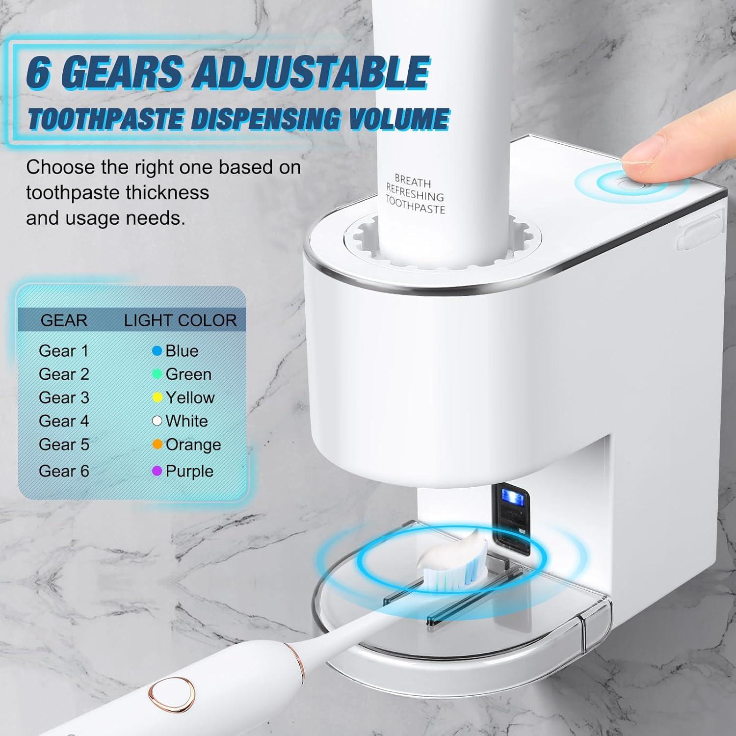 Dispensador Automático de Pasta de Dientes Monstake Blanco 6 Niveles