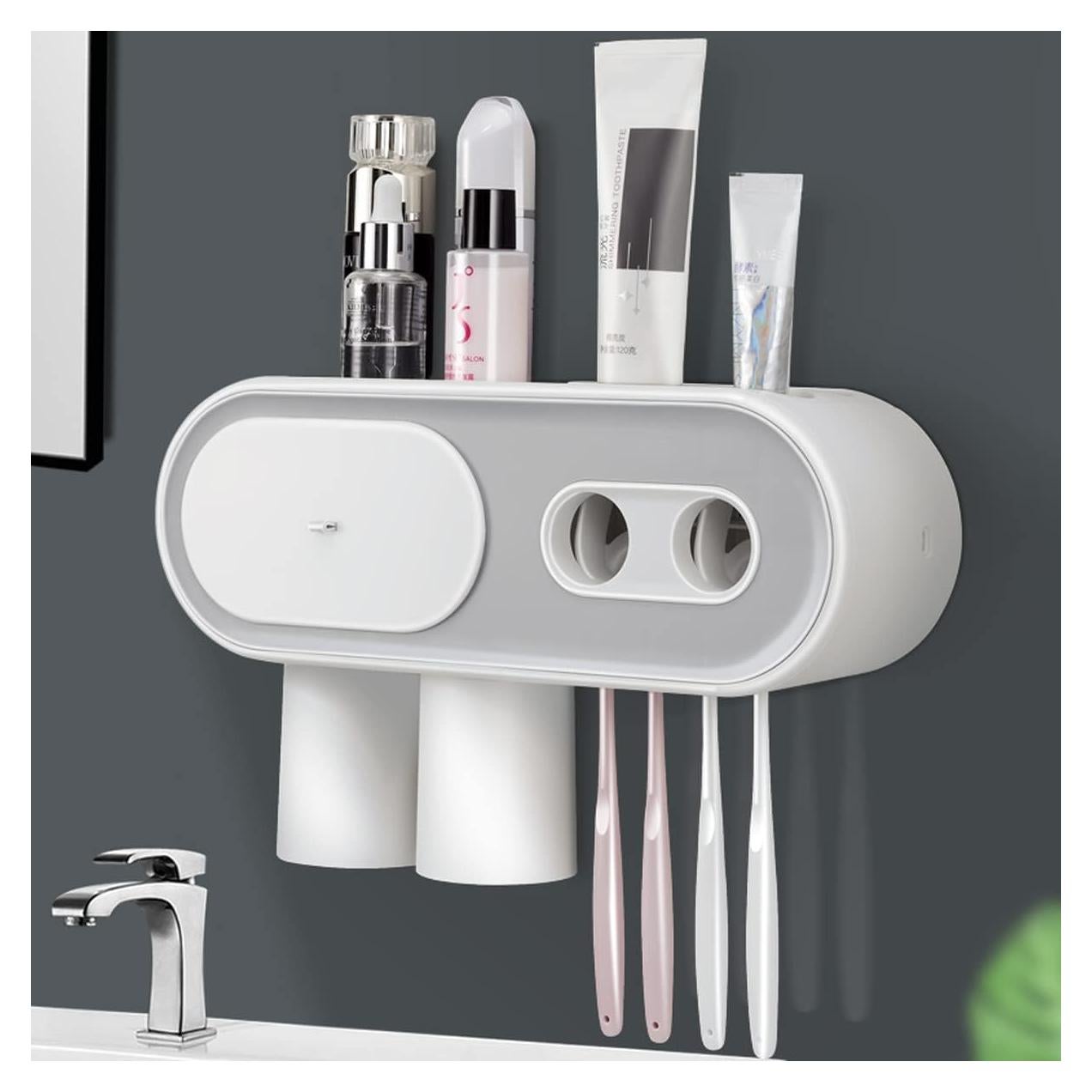 Dispensador Automático de Pasta de Dientes TMbsfatn Gris 2 Tazas