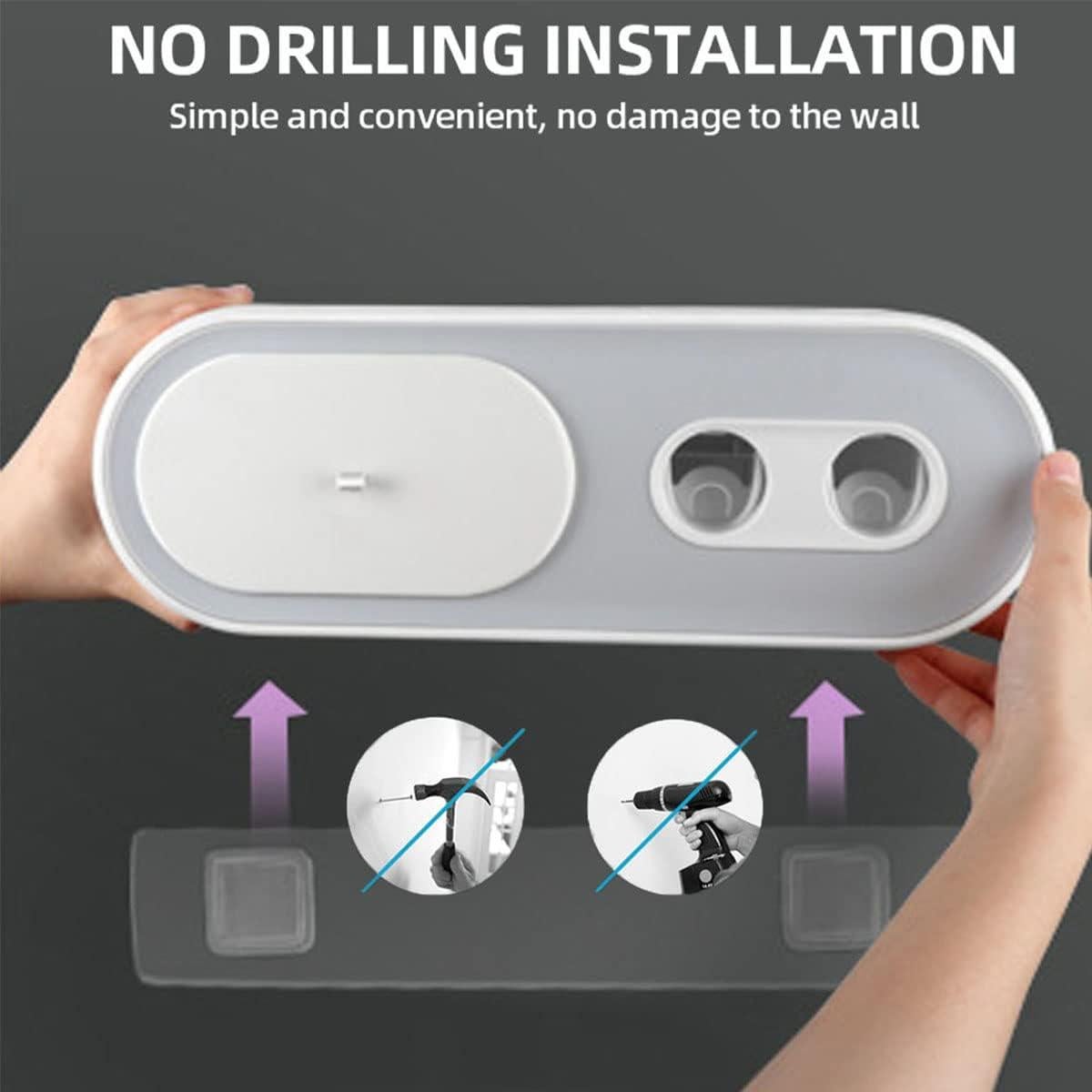 Dispensador Automático de Pasta de Dientes TMbsfatn Gris 2 Tazas