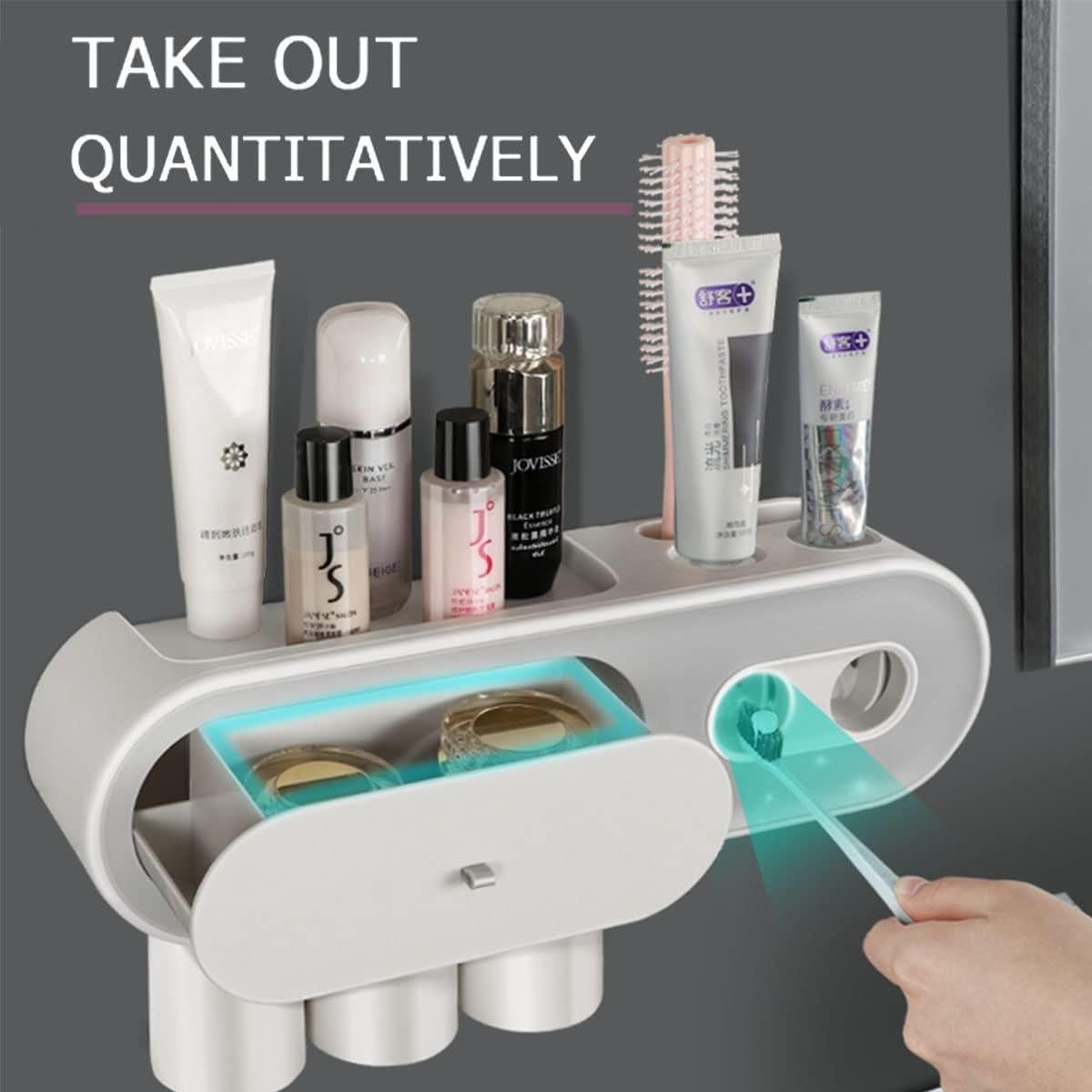 Dispensador Automático de Pasta de Dientes TMbsfatn Gris 2 Tazas