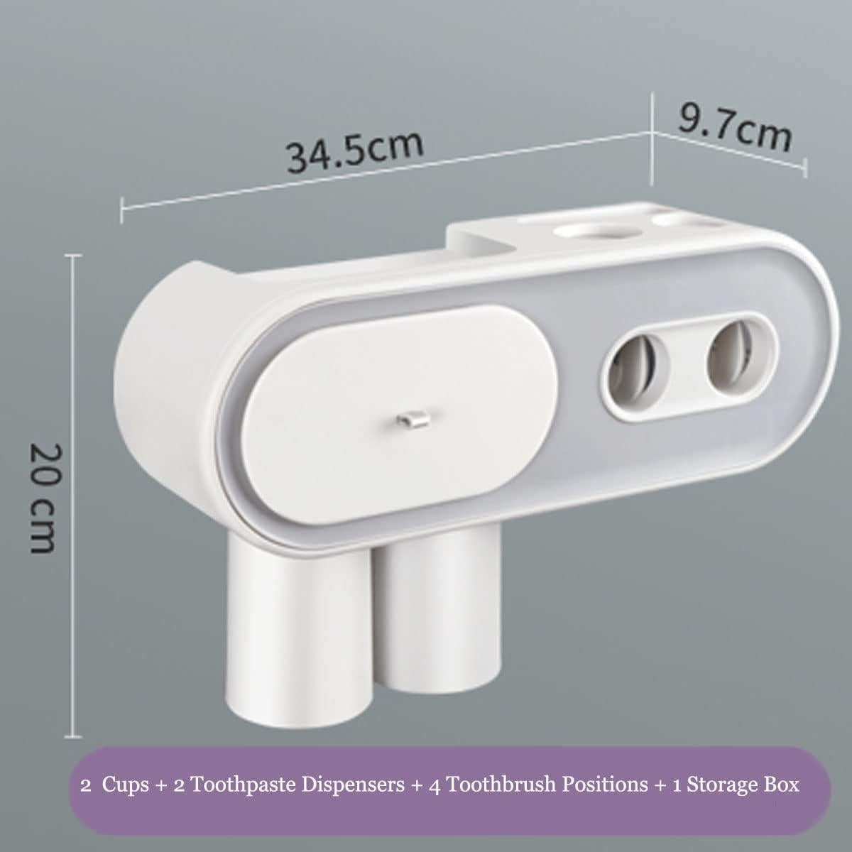 Dispensador Automático de Pasta de Dientes TMbsfatn Gris 2 Tazas