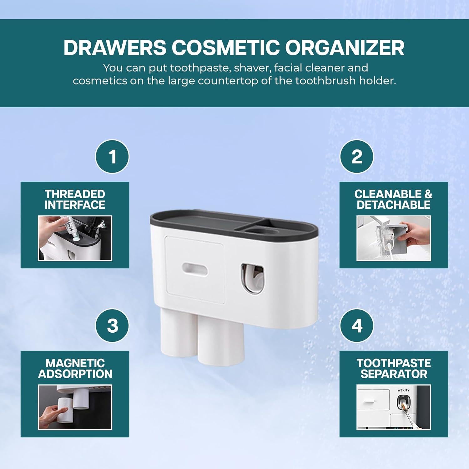 Soporte de Cepillos de Dientes ZZ LIFE con Dispensador Automático