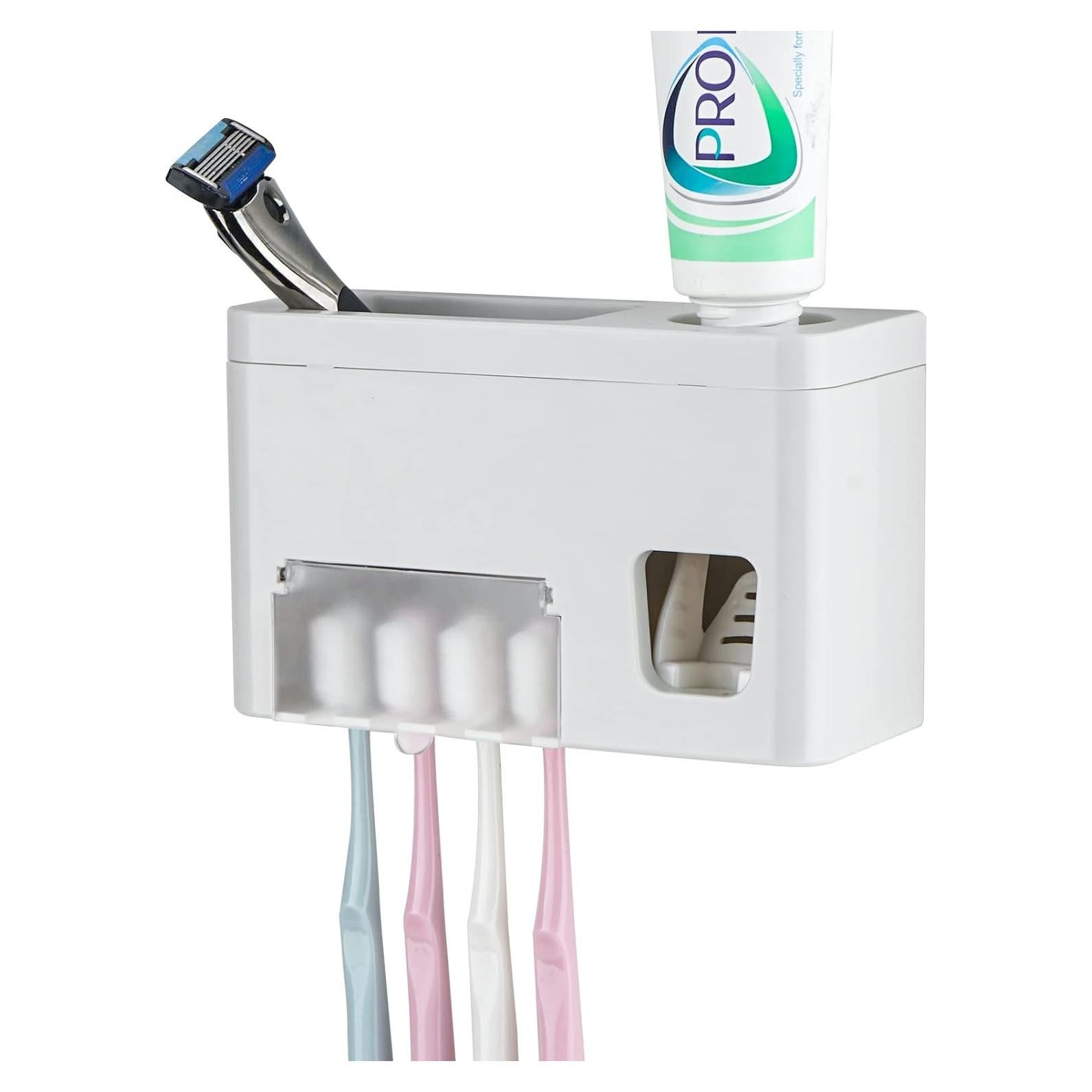 Soporte de Cepillos de Dientes LUEXBOX Autoadhesivo Blanco