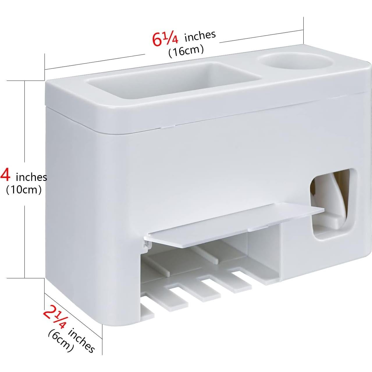 Soporte de Cepillos de Dientes LUEXBOX Autoadhesivo Blanco