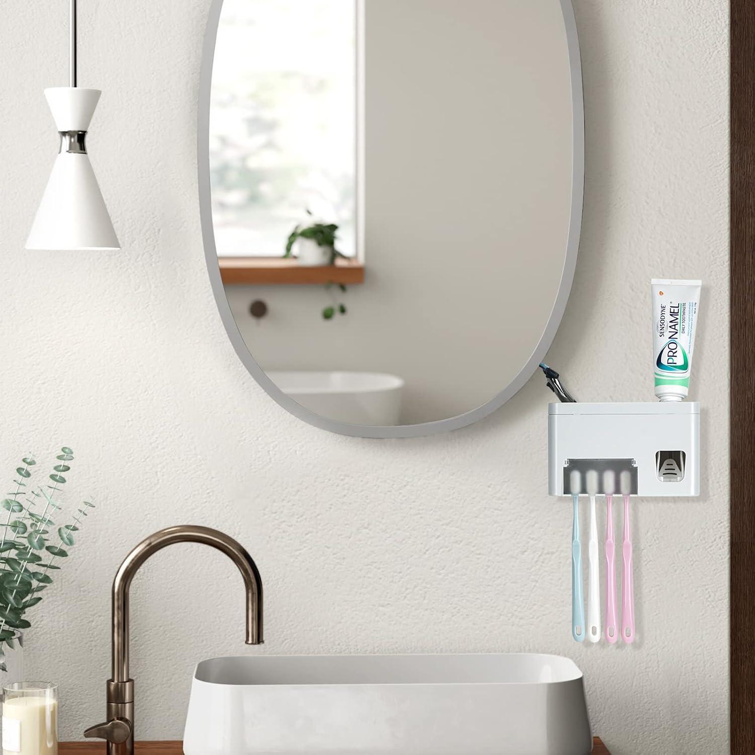 Soporte de Cepillos de Dientes LUEXBOX Autoadhesivo Blanco