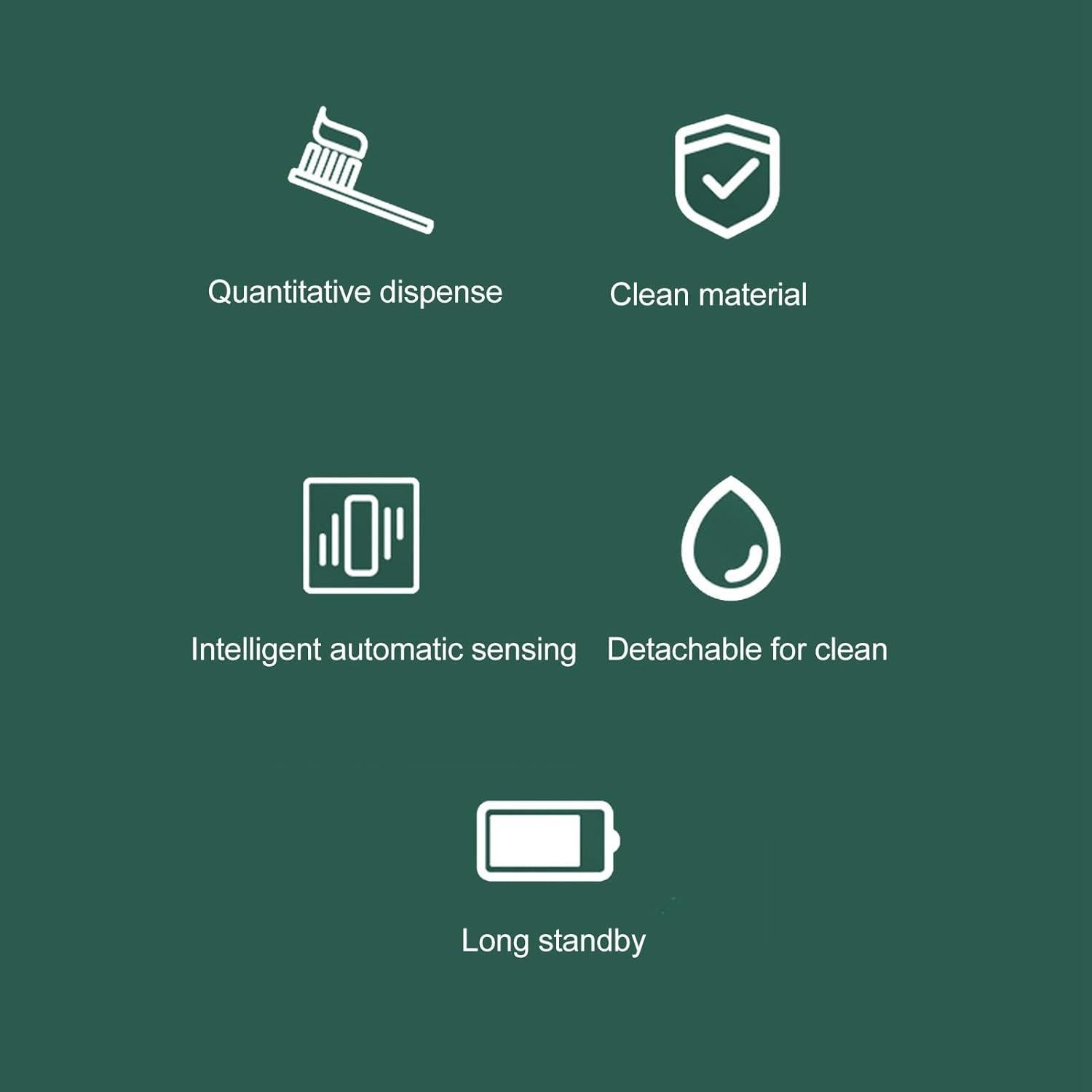 Dispensador de Pasta de Dientes Eléctrico ANGGREK Blanco con Sensor